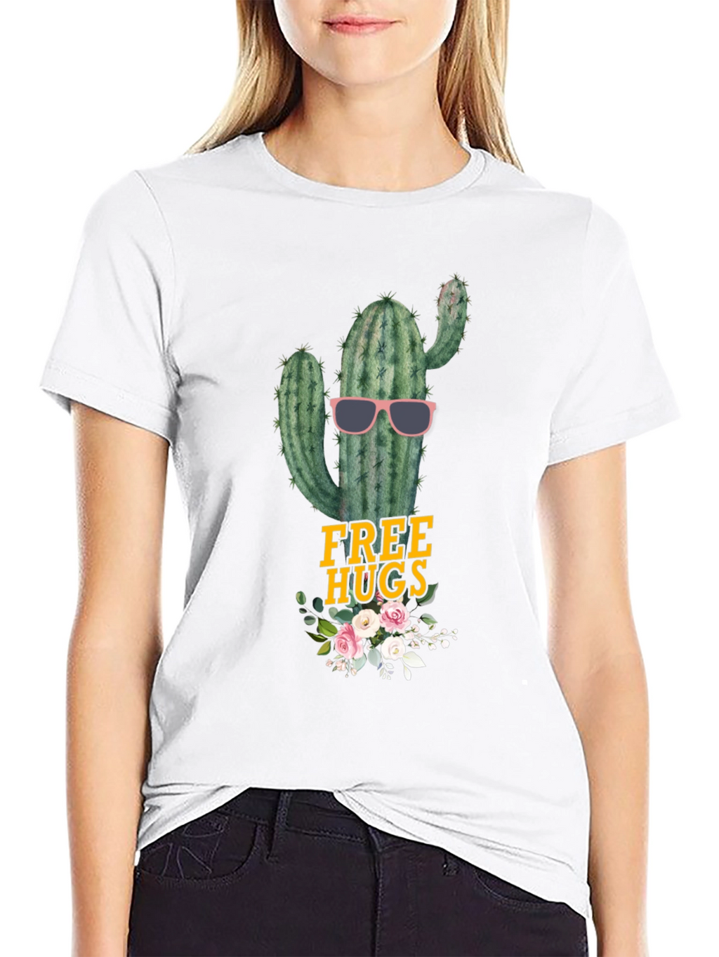 Cactus Free Hugs Graphic Tee - Funny Novelty Shirt