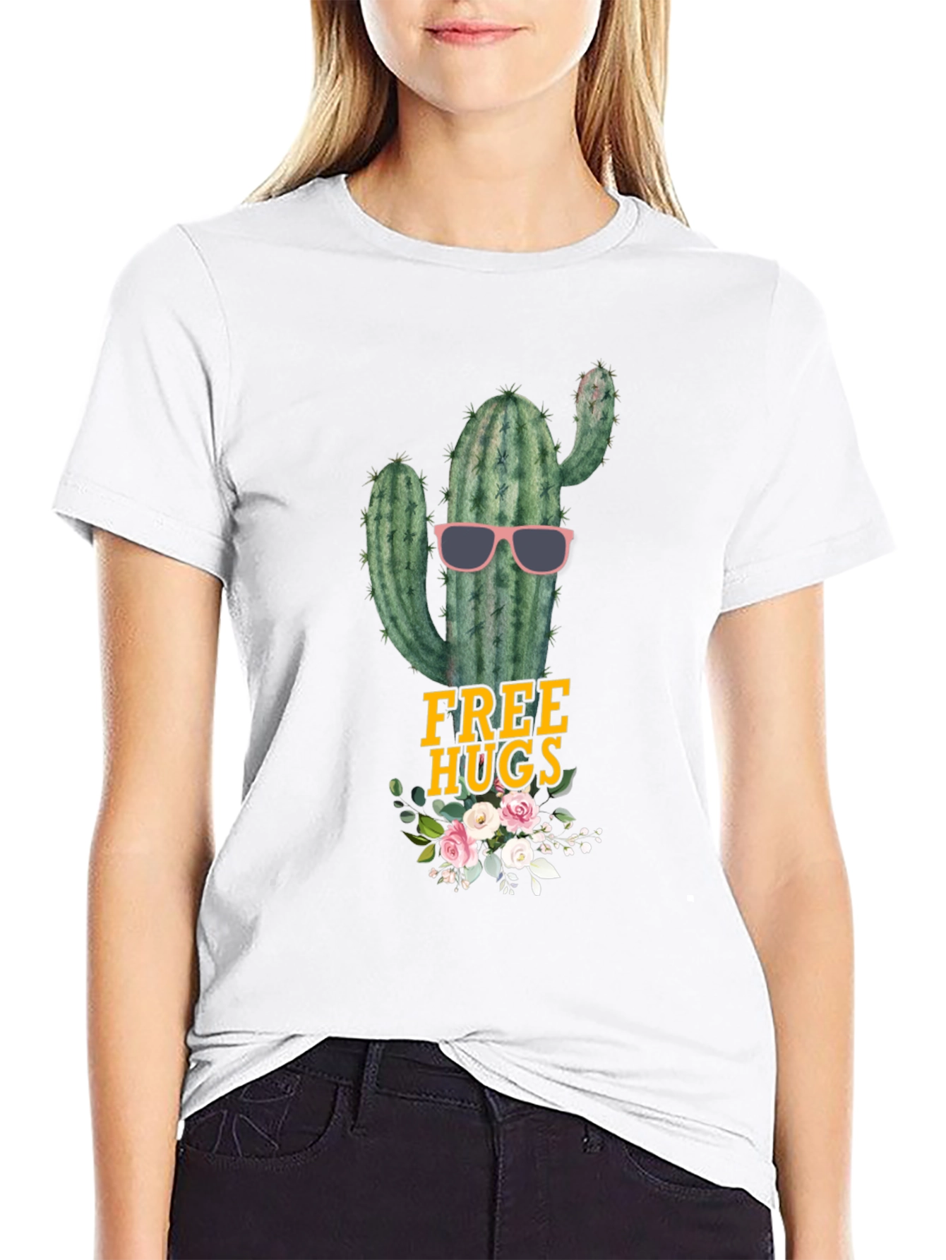 Cactus Free Hugs Graphic Tee - Funny Novelty Shirt