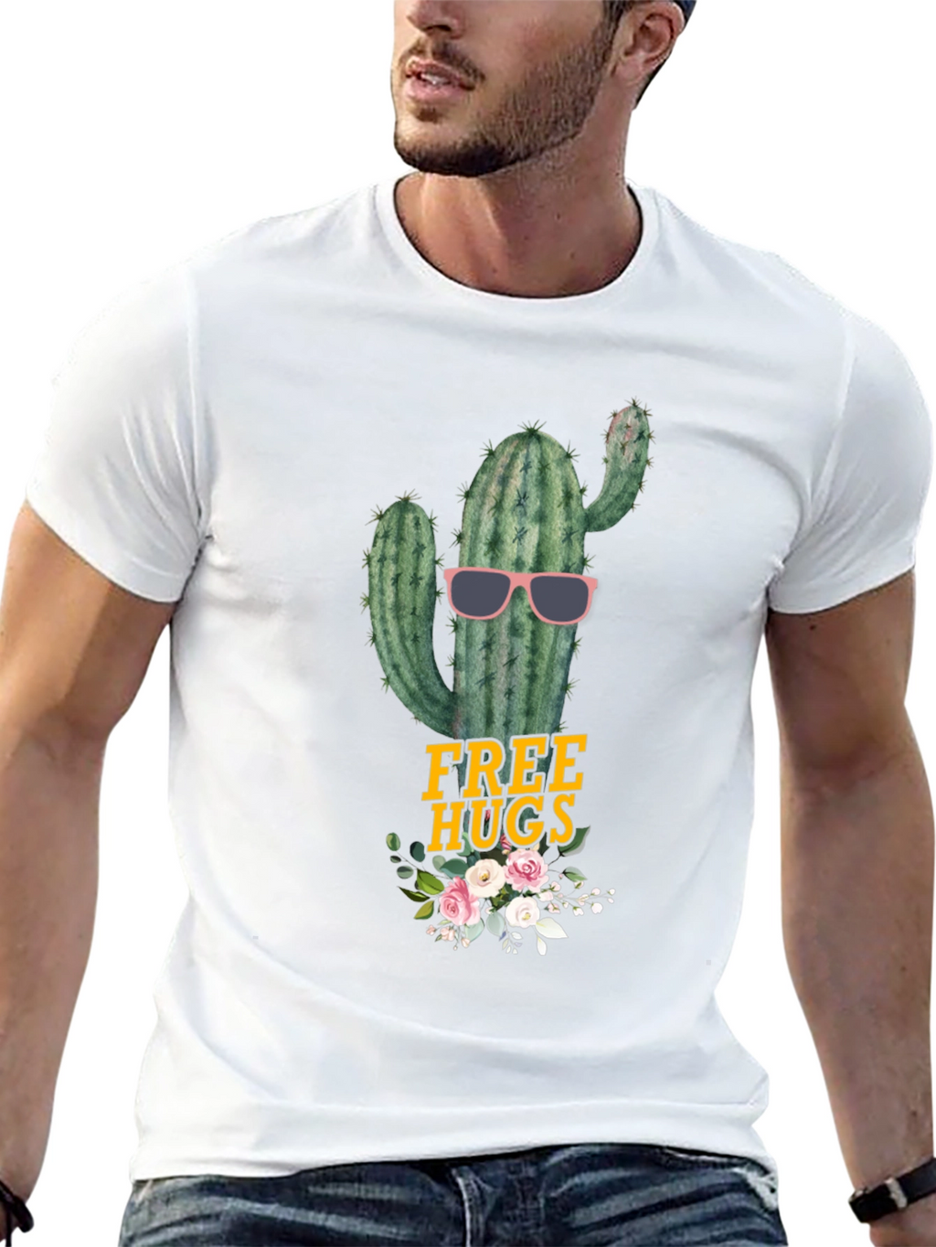 Cactus Free Hugs Graphic Tee - Funny Novelty Shirt
