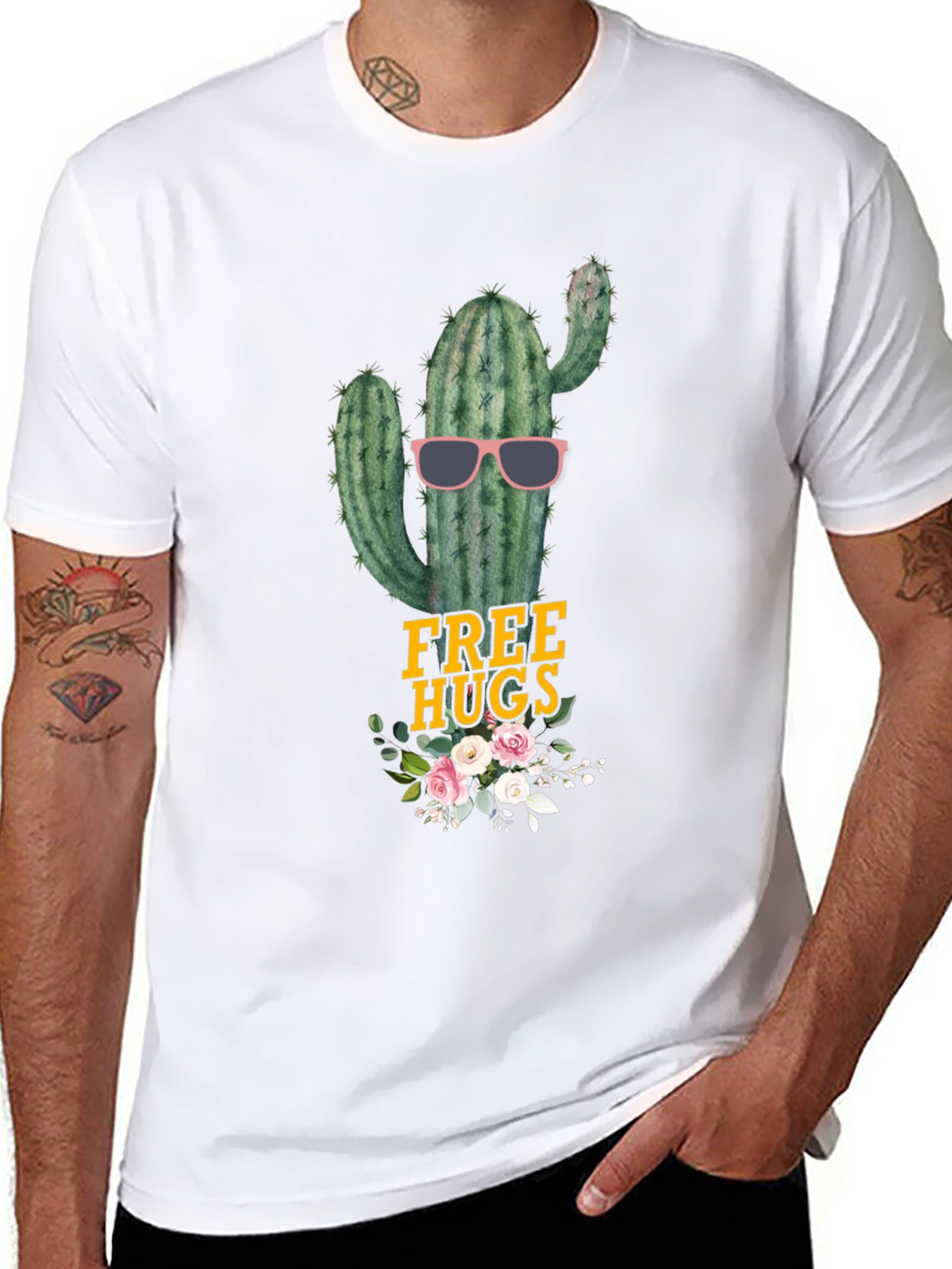 Cactus Free Hugs Graphic Tee - Funny Novelty Shirt