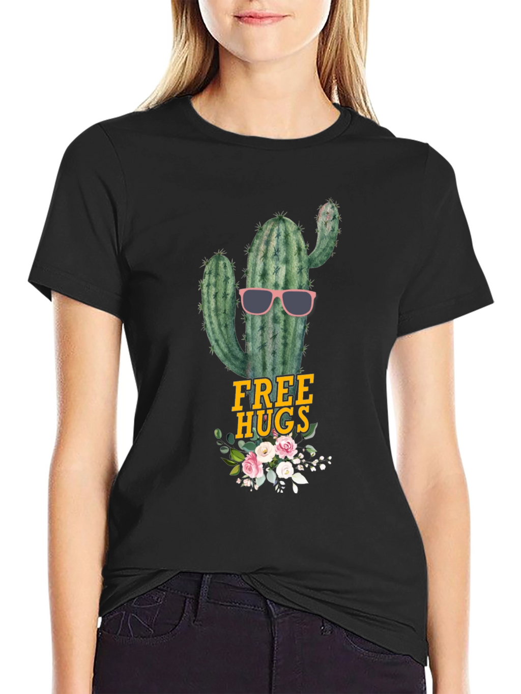Cactus Free Hugs Graphic Tee - Funny Novelty Shirt