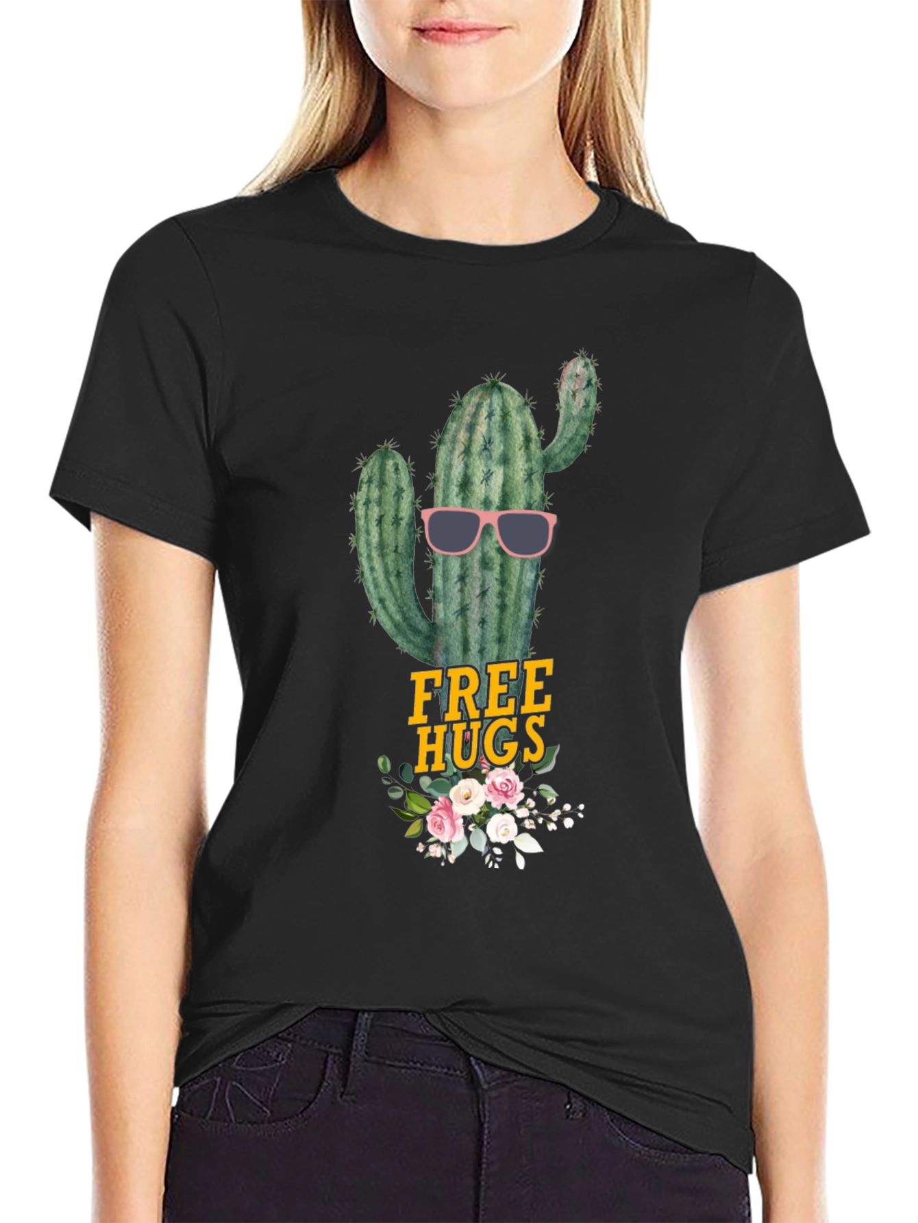 Cactus Free Hugs Graphic Tee - Funny Novelty Shirt