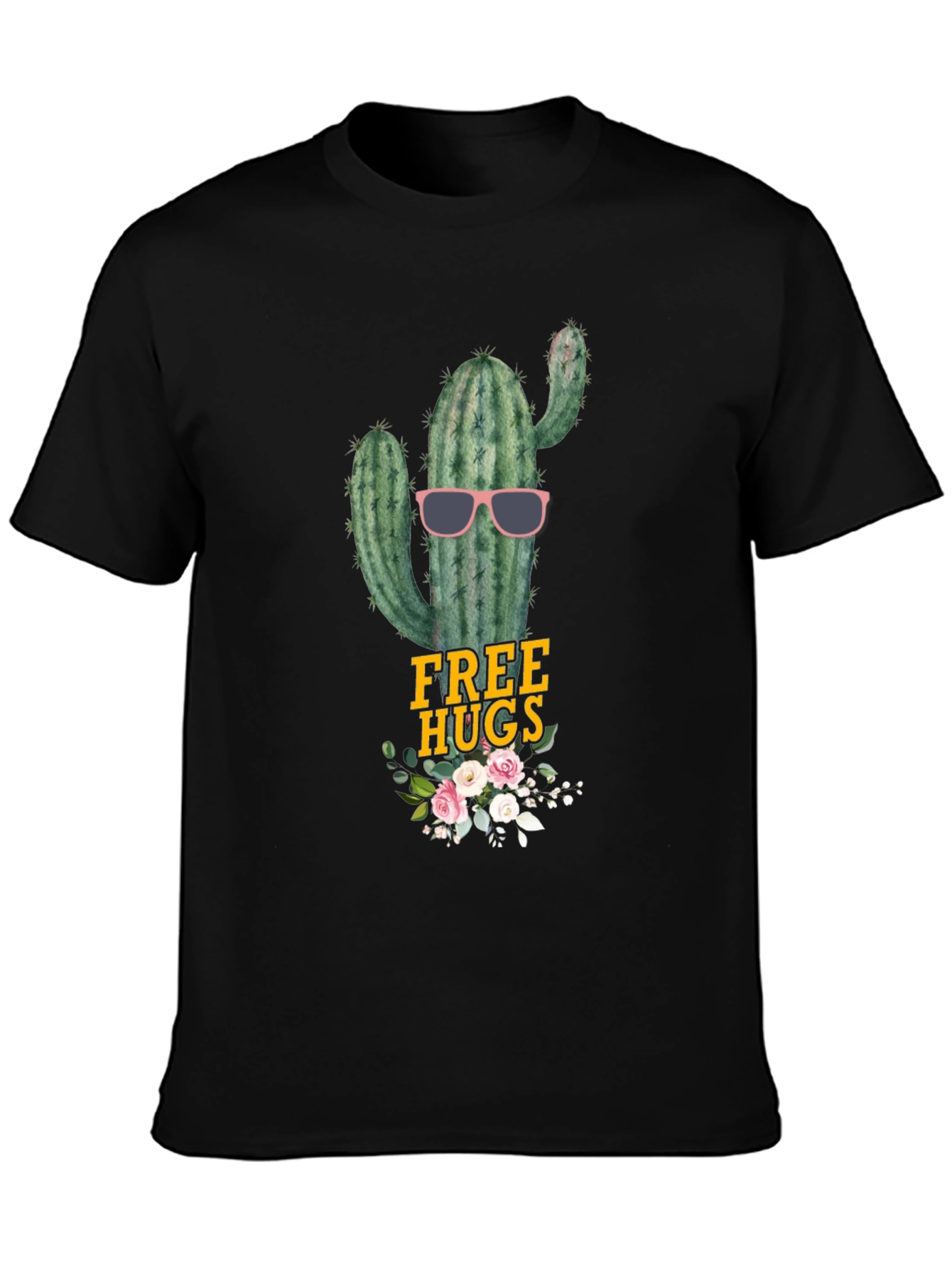 Cactus Free Hugs Graphic Tee - Funny Novelty Shirt