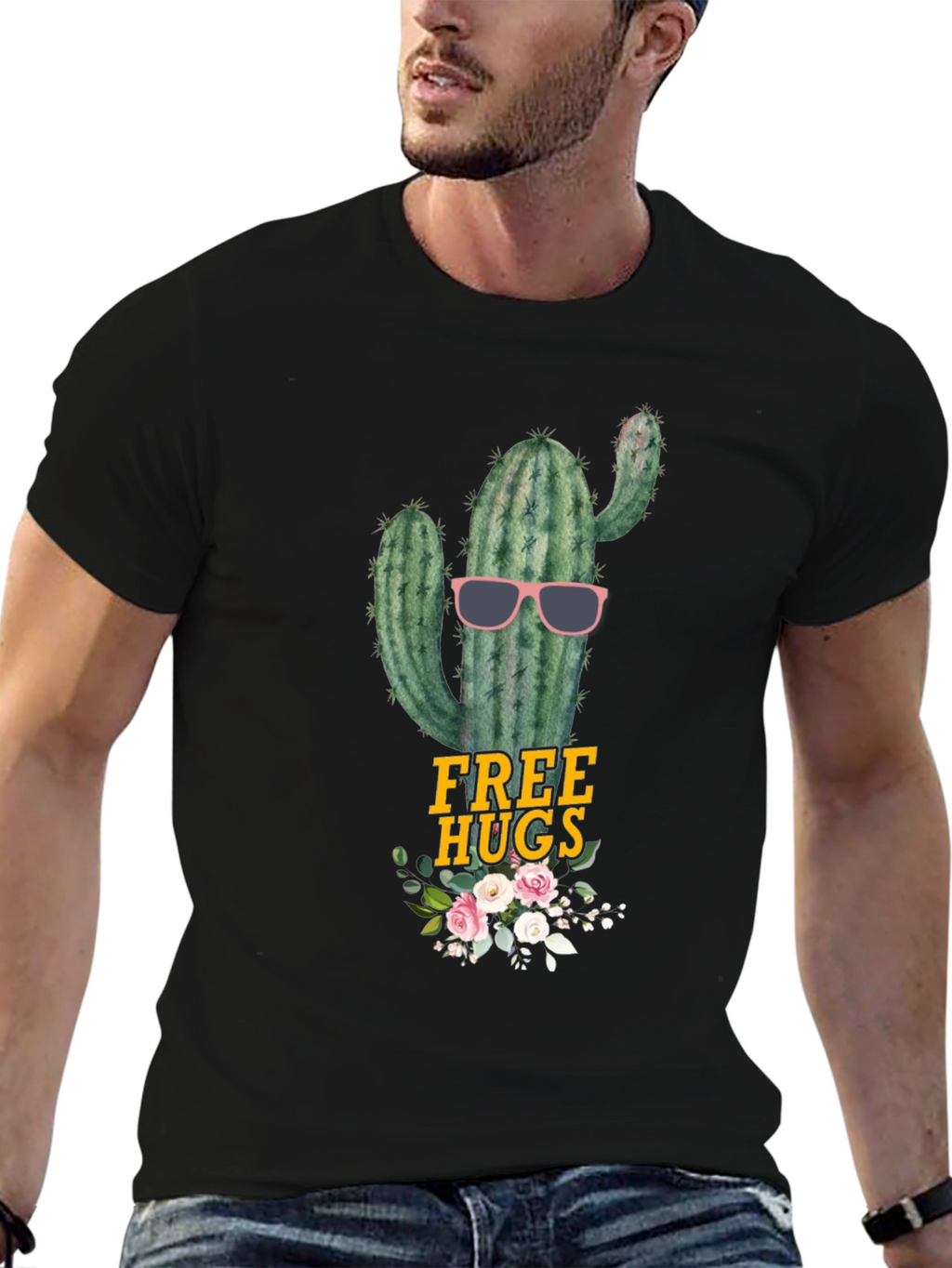 Cactus Free Hugs Graphic Tee - Funny Novelty Shirt