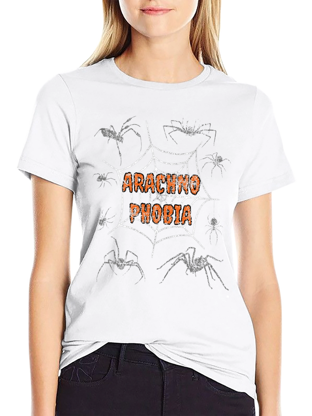 Arachnophobia Graphic T-Shirt - Spider Web Design