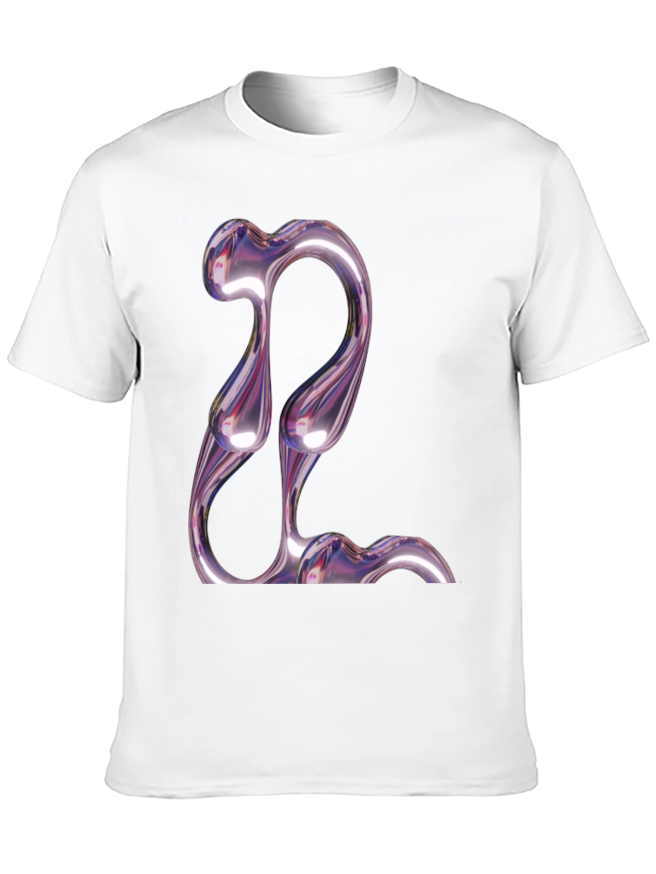 Abstract Chrome Graphic Tee - Modern Style