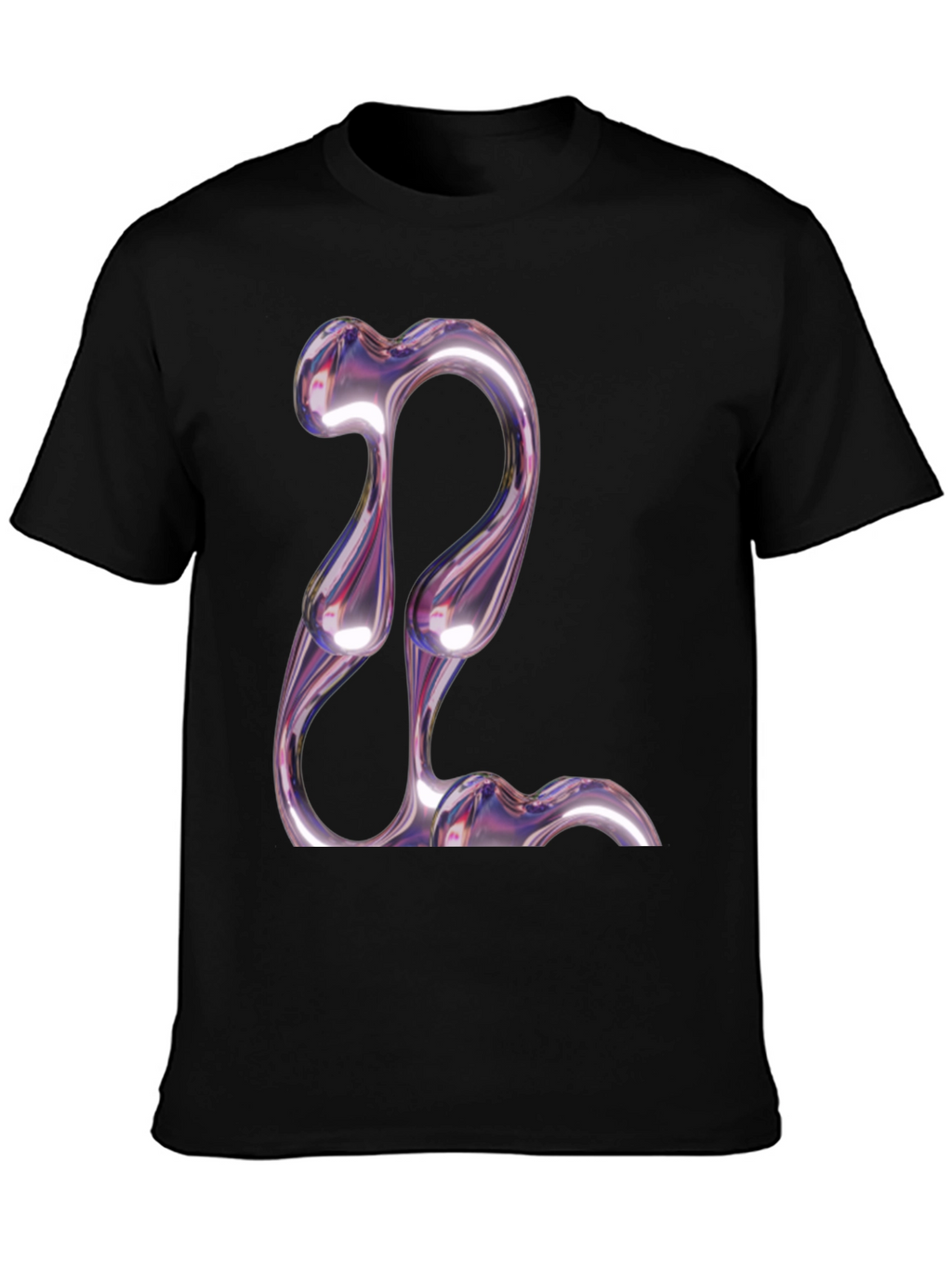 Abstract Chrome Graphic Tee - Modern Style