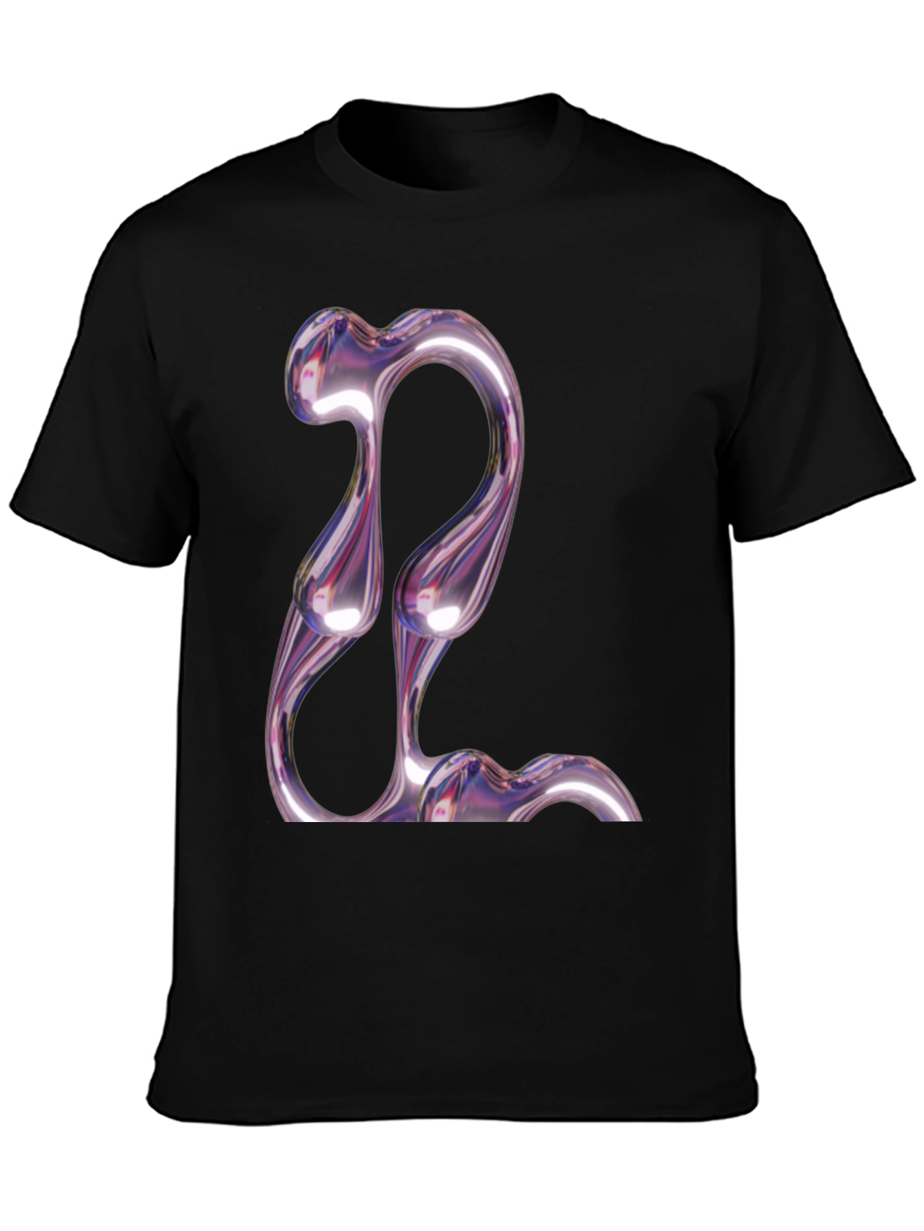 Abstract Chrome Graphic Tee - Modern Style