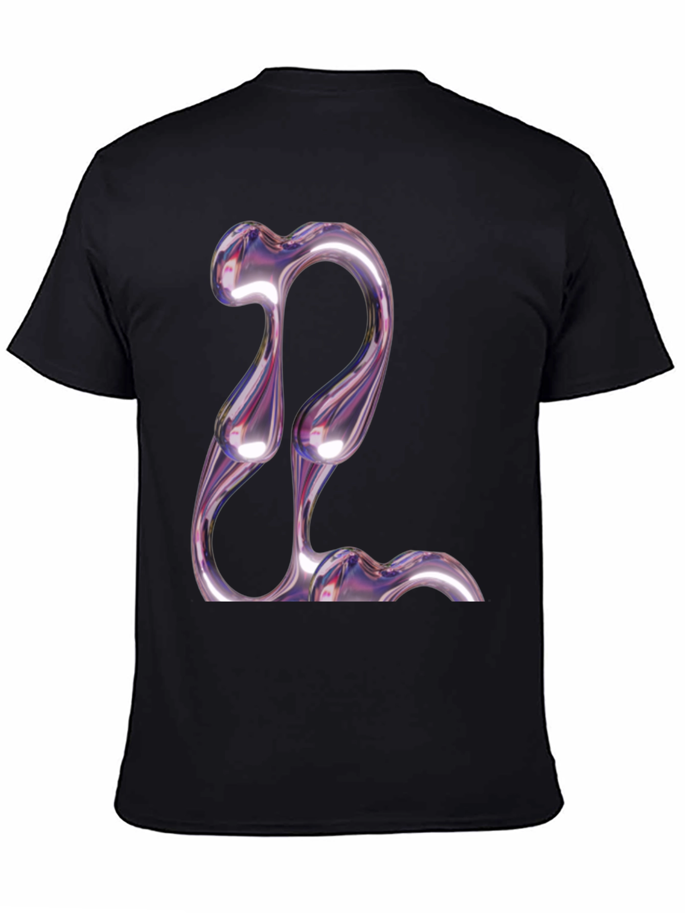 Abstract Chrome Graphic Tee - Modern Style