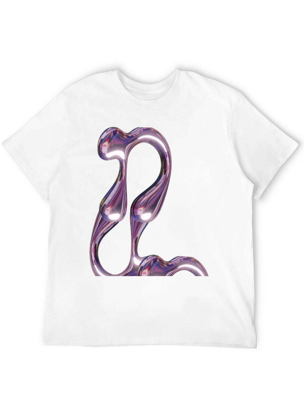 Abstract Chrome Graphic Tee - Modern Style