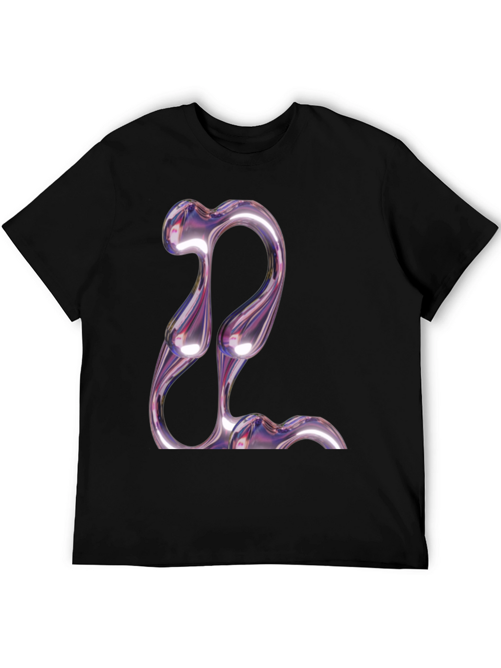 Abstract Chrome Graphic Tee - Modern Style