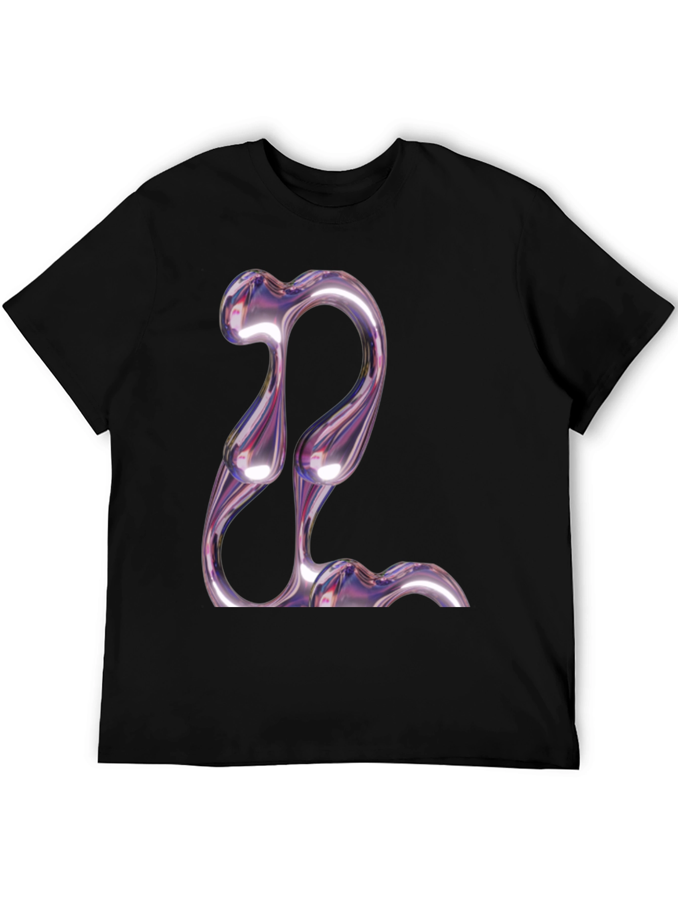 Abstract Chrome Graphic Tee - Modern Style