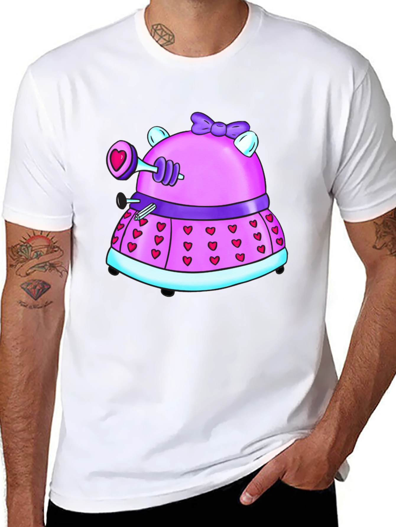 Dalek Valentines Day Black T-Shirt