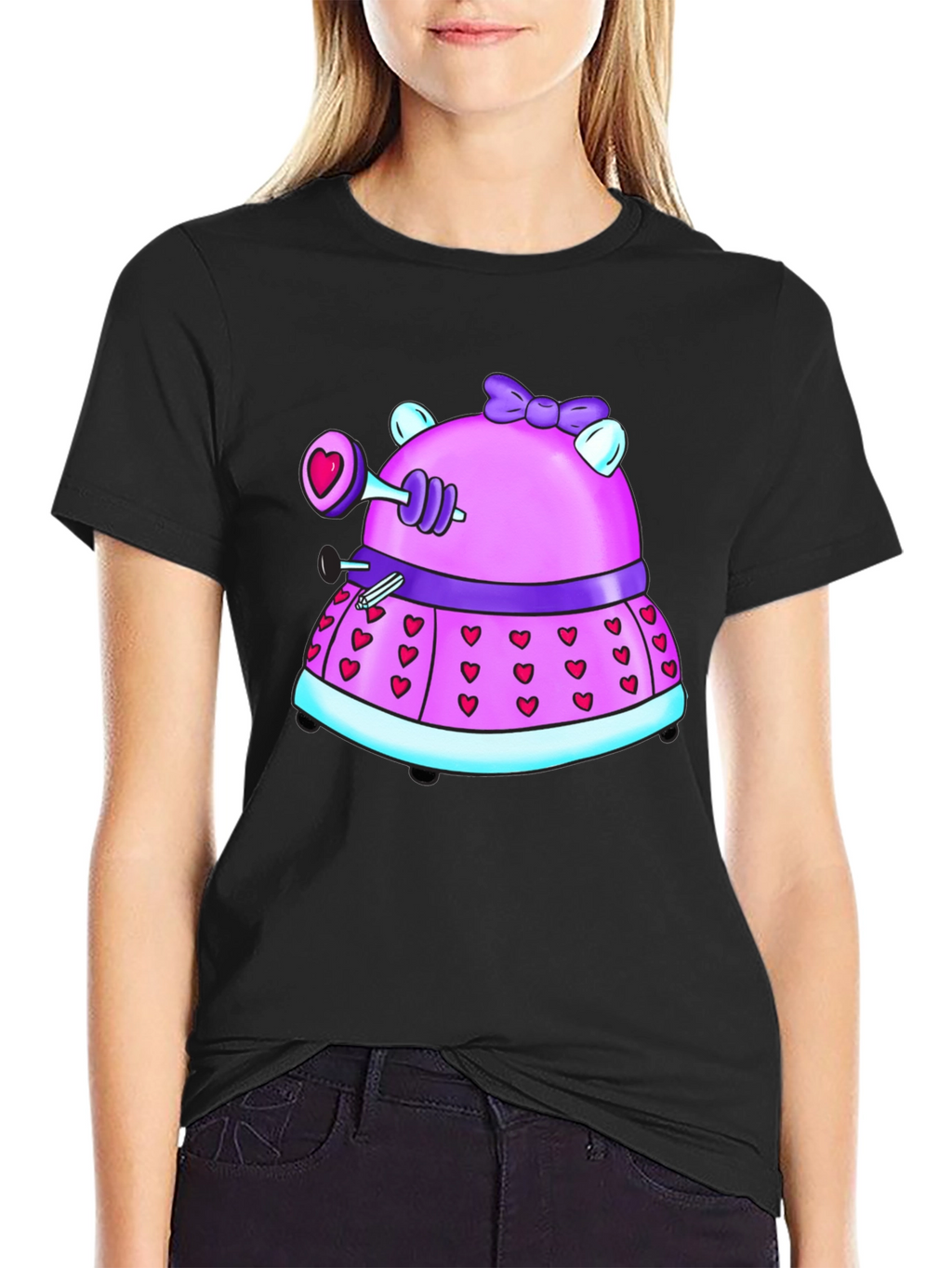 Dalek Valentines Day Black T-Shirt