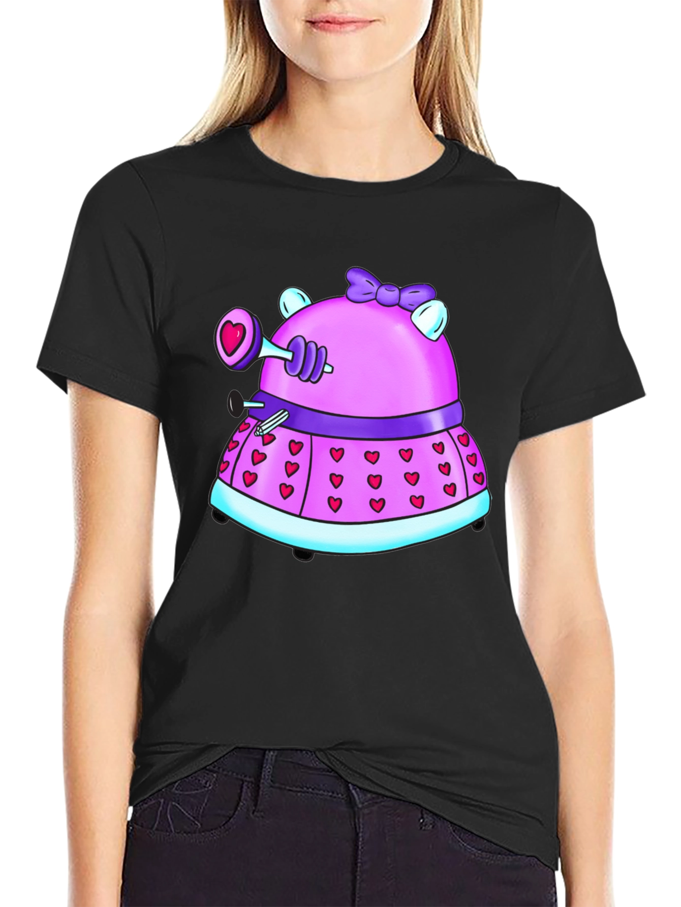 Dalek Valentines Day Black T-Shirt