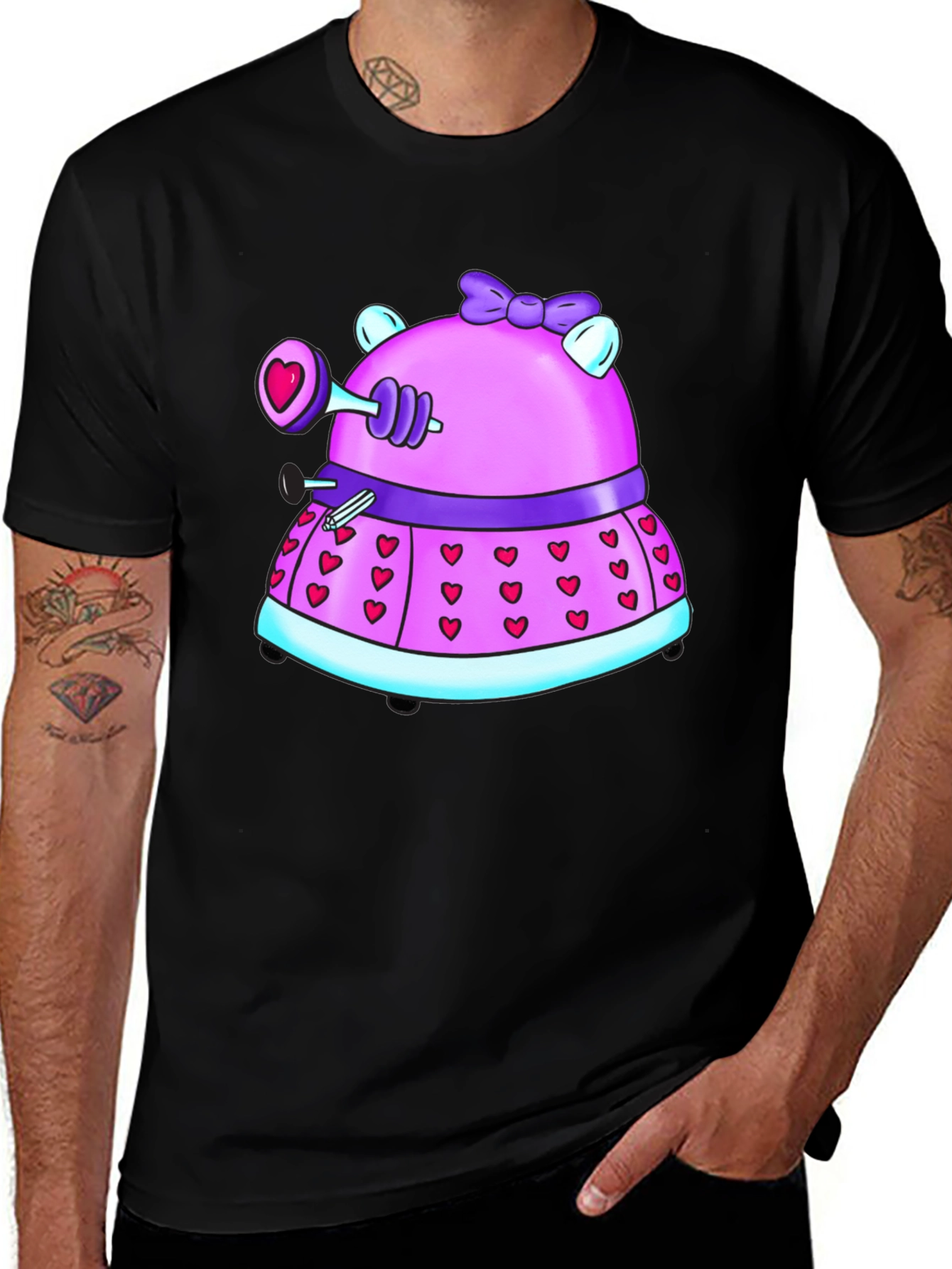 Dalek Valentines Day Black T-Shirt
