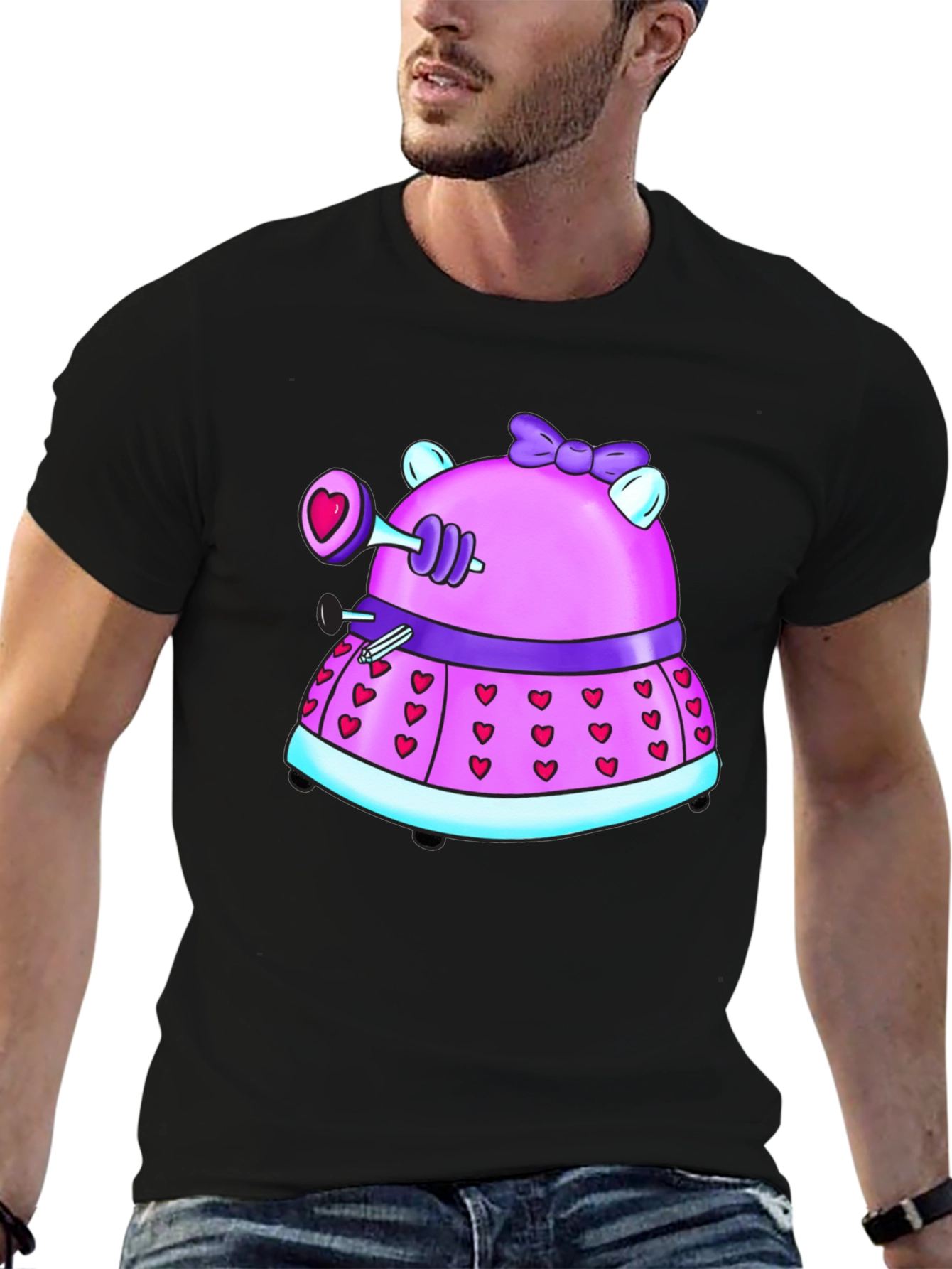 Dalek Valentines Day Black T-Shirt