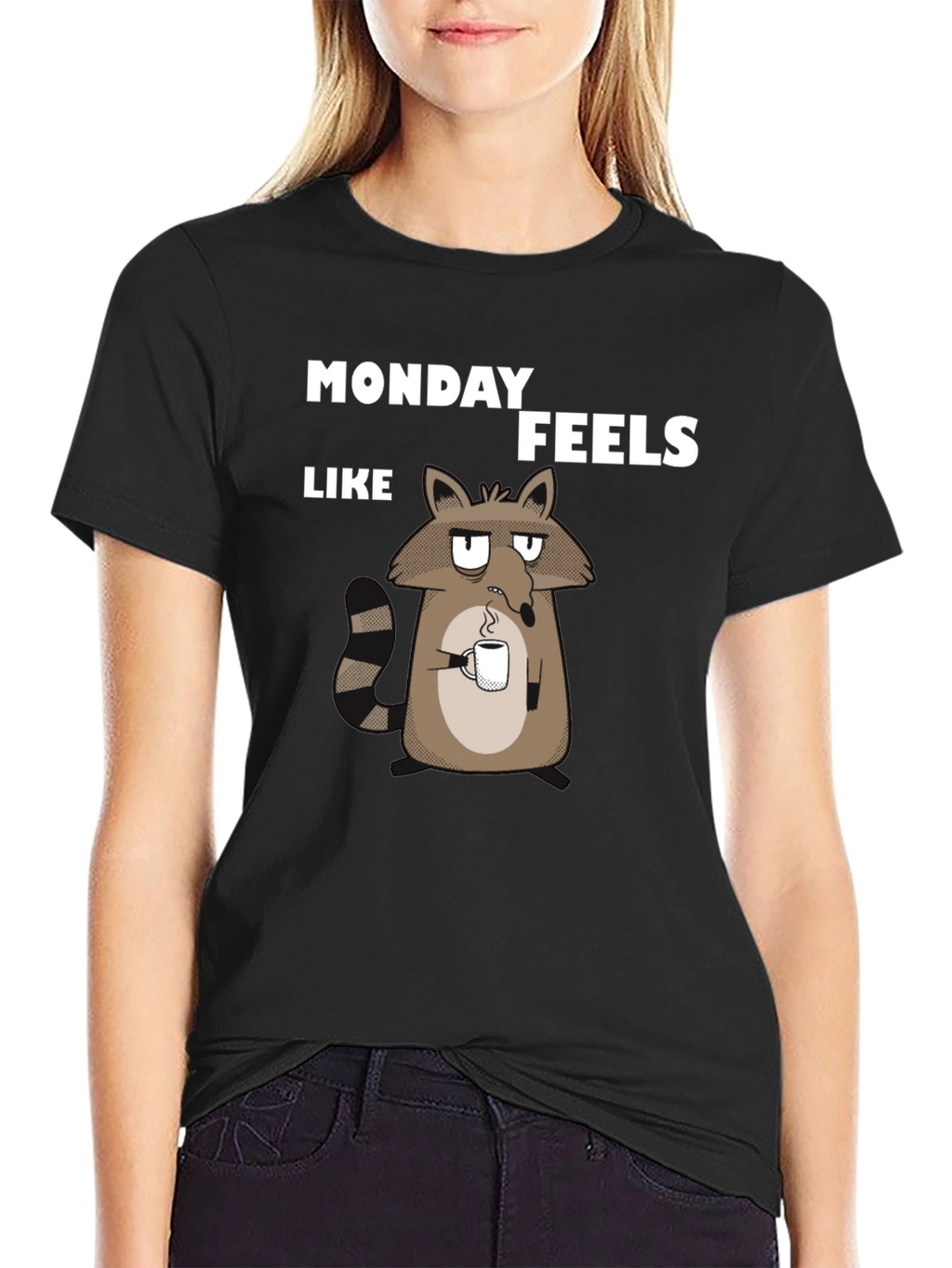 Monday Feels Raccoon T-Shirt - Funny Graphic Tee