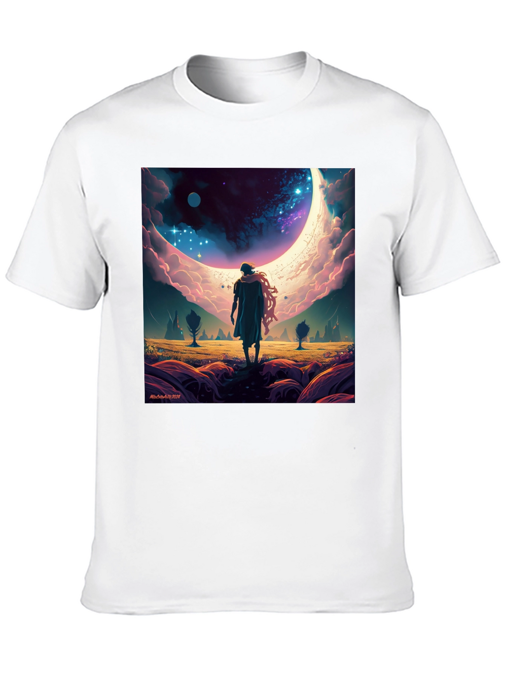 Cosmic Dreamscape Graphic Tee - Black