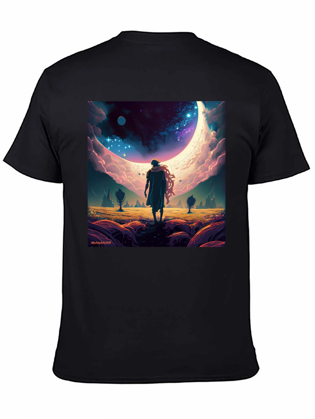 Cosmic Dreamscape Graphic Tee - Black
