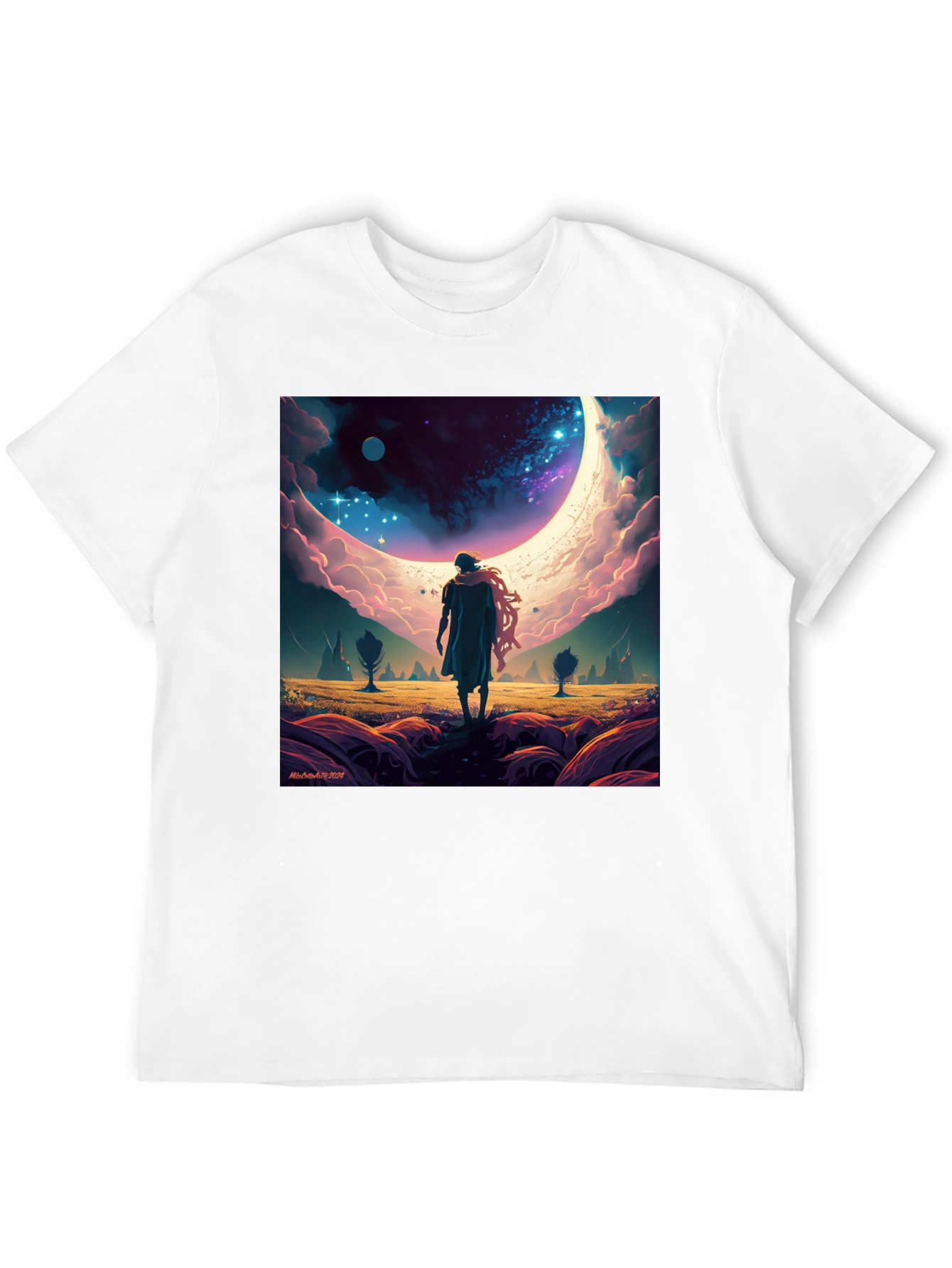 Cosmic Dreamscape Graphic Tee - Black