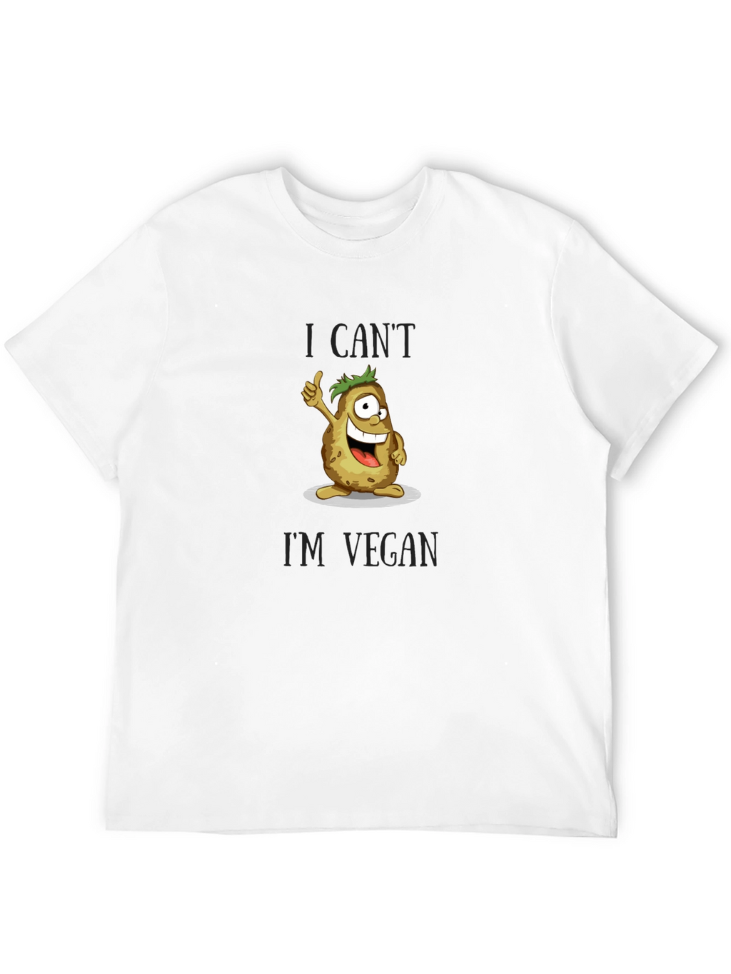 Vegan Potato Graphic T-Shirt - I Cant Im Vegan