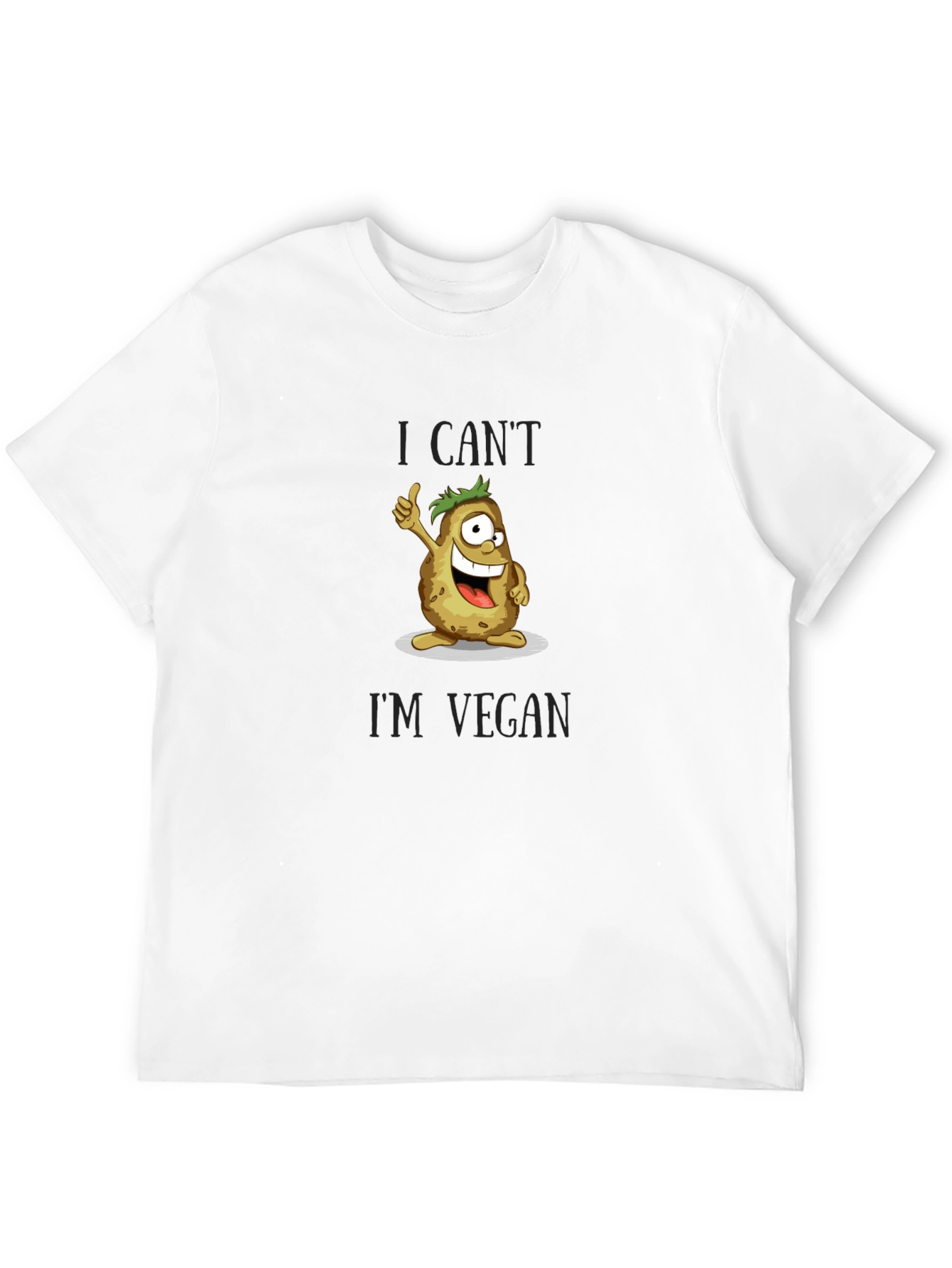 Vegan Potato Graphic T-Shirt - I Cant Im Vegan