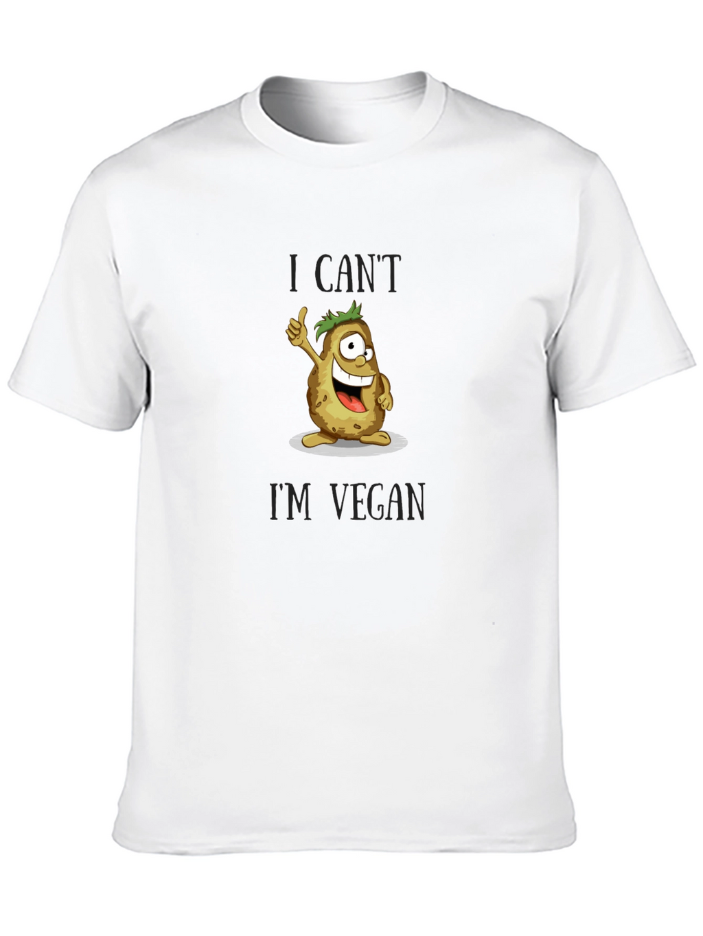 Vegan Potato Graphic T-Shirt - I Cant Im Vegan