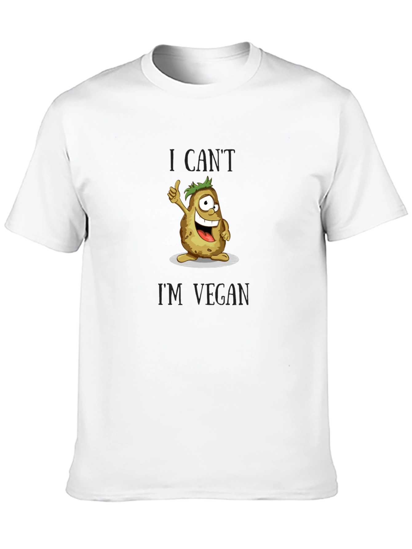 Vegan Potato Graphic T-Shirt - I Cant Im Vegan