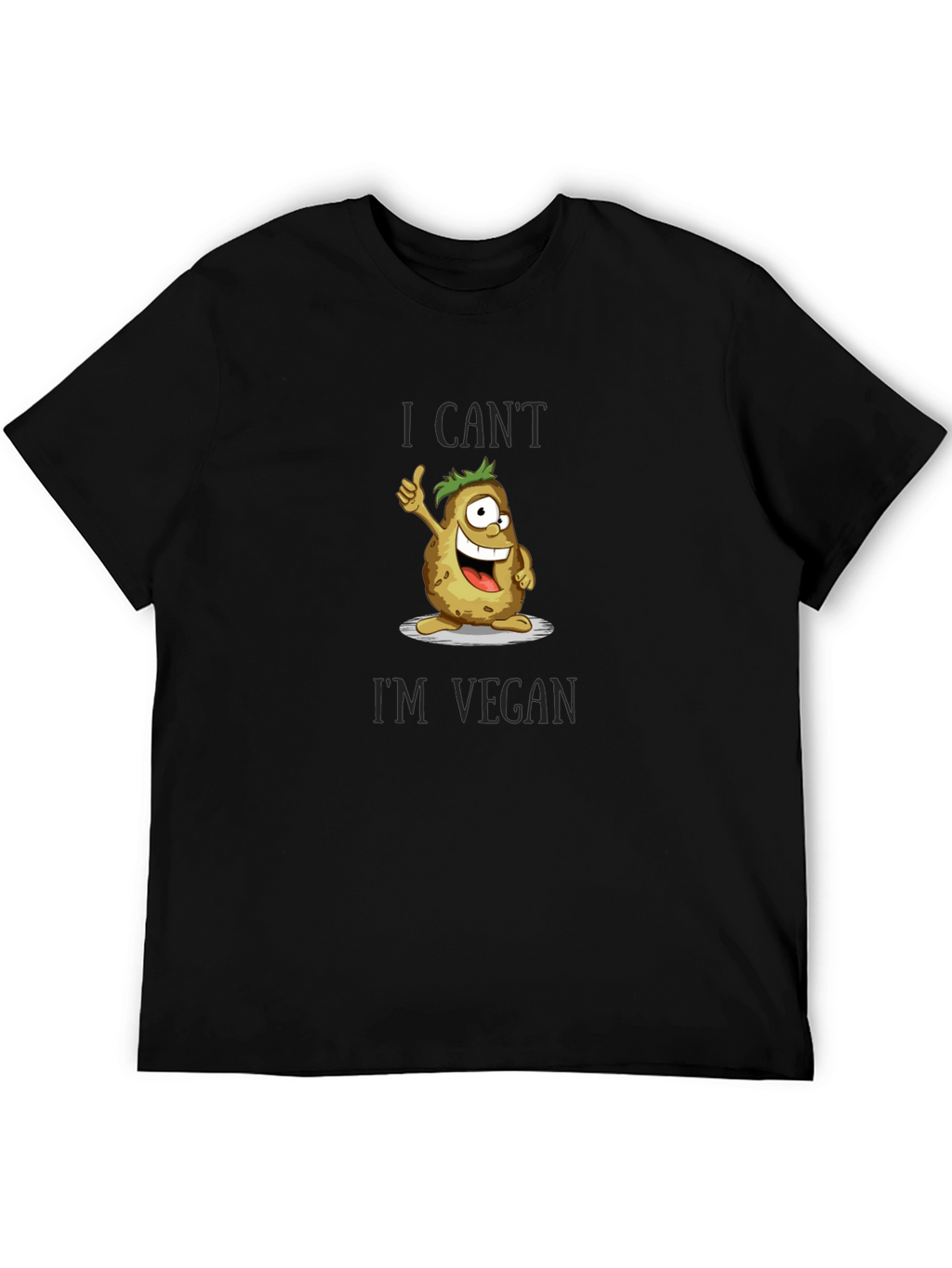 Vegan Potato Graphic T-Shirt - I Cant Im Vegan