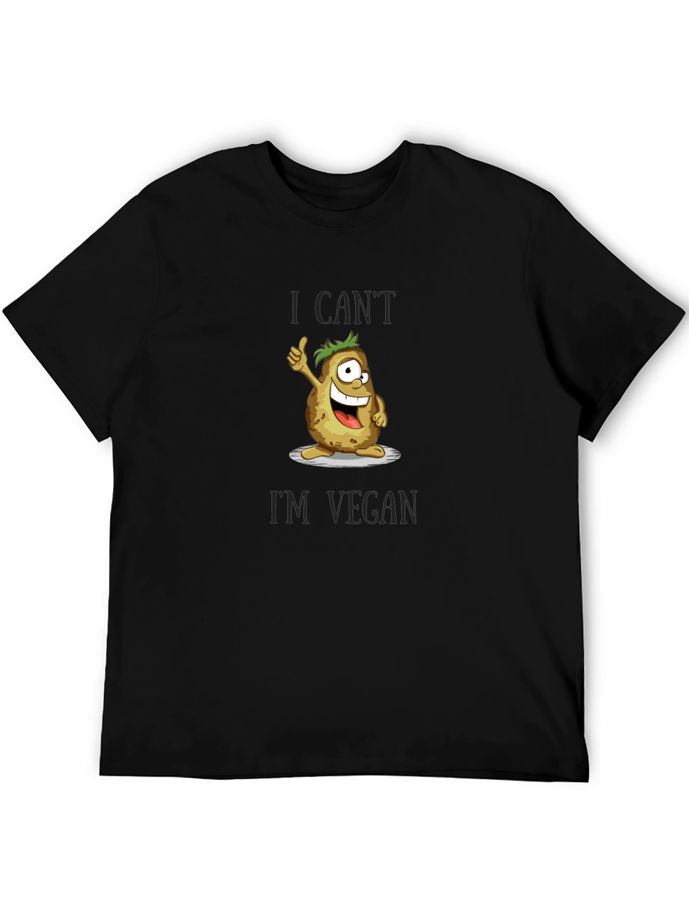 Vegan Potato Graphic T-Shirt - I Cant Im Vegan