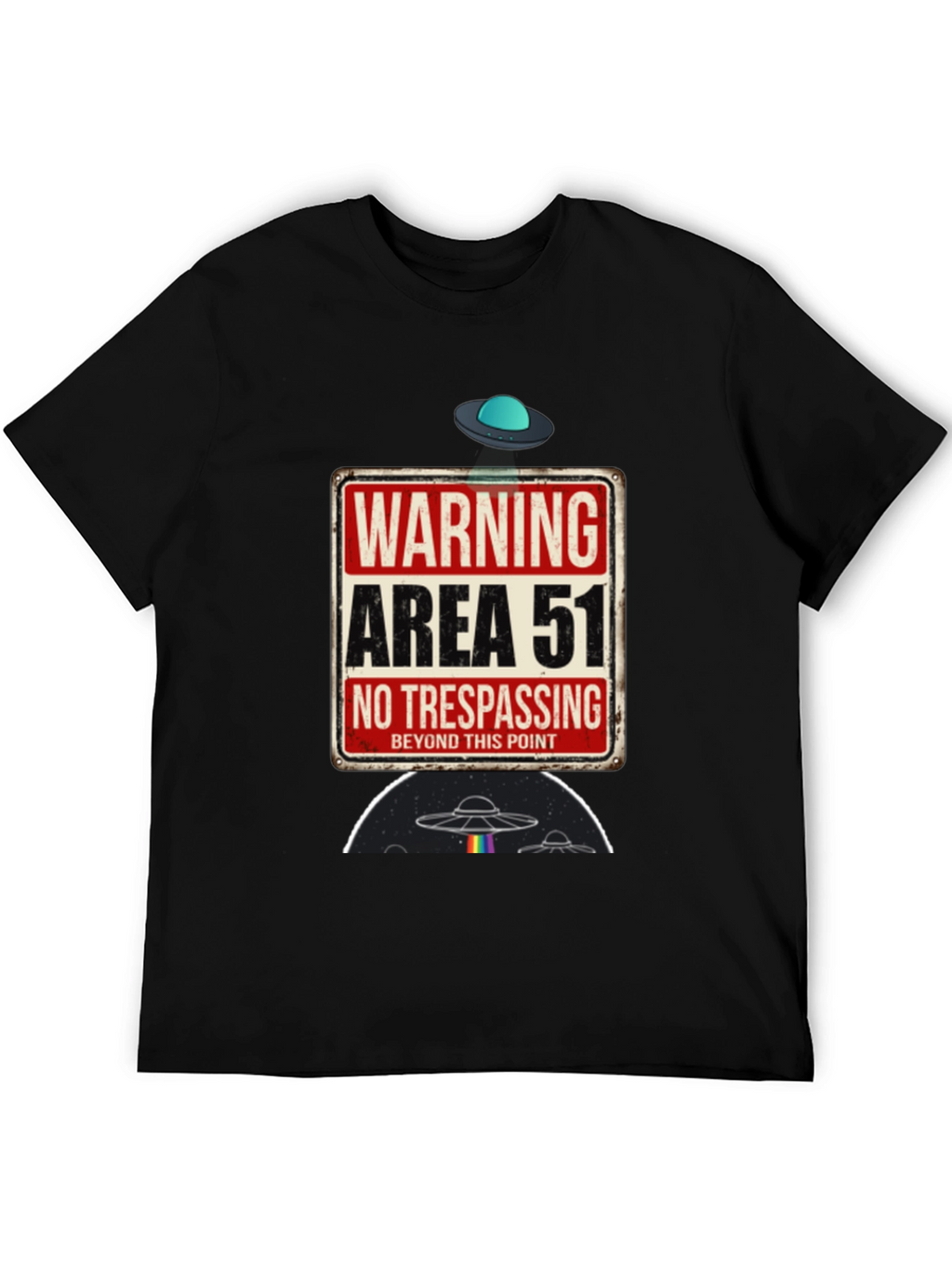 Area 51 Graphic Tee - Novelty Alien UFO T-Shirt