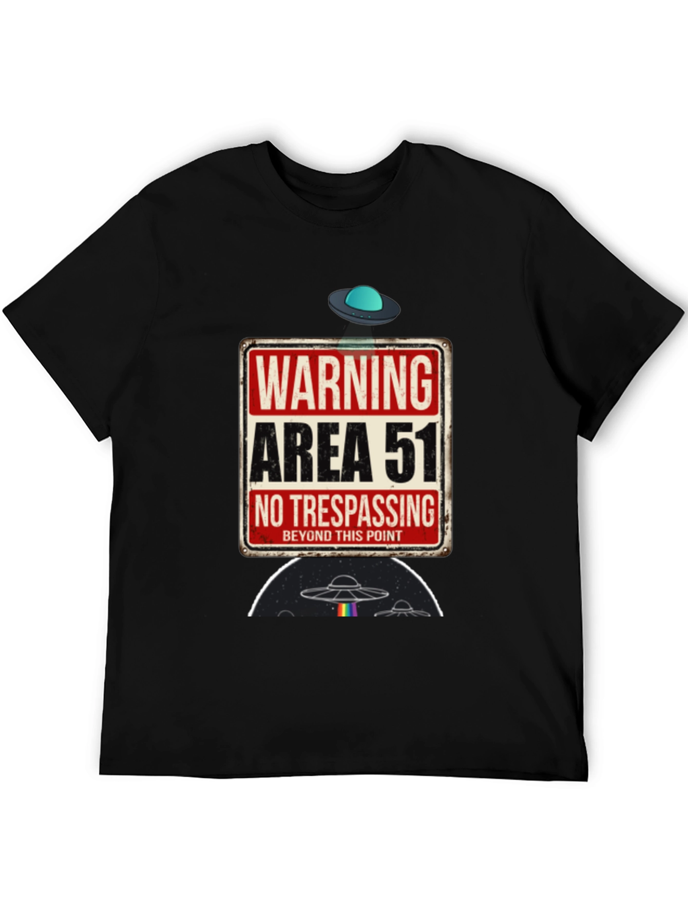 Area 51 Graphic Tee - Novelty Alien UFO T-Shirt
