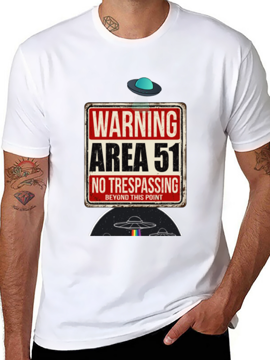 Area 51 Graphic Tee - Novelty Alien UFO T-Shirt