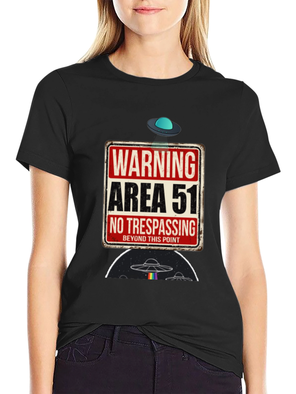 Area 51 Graphic Tee - Novelty Alien UFO T-Shirt