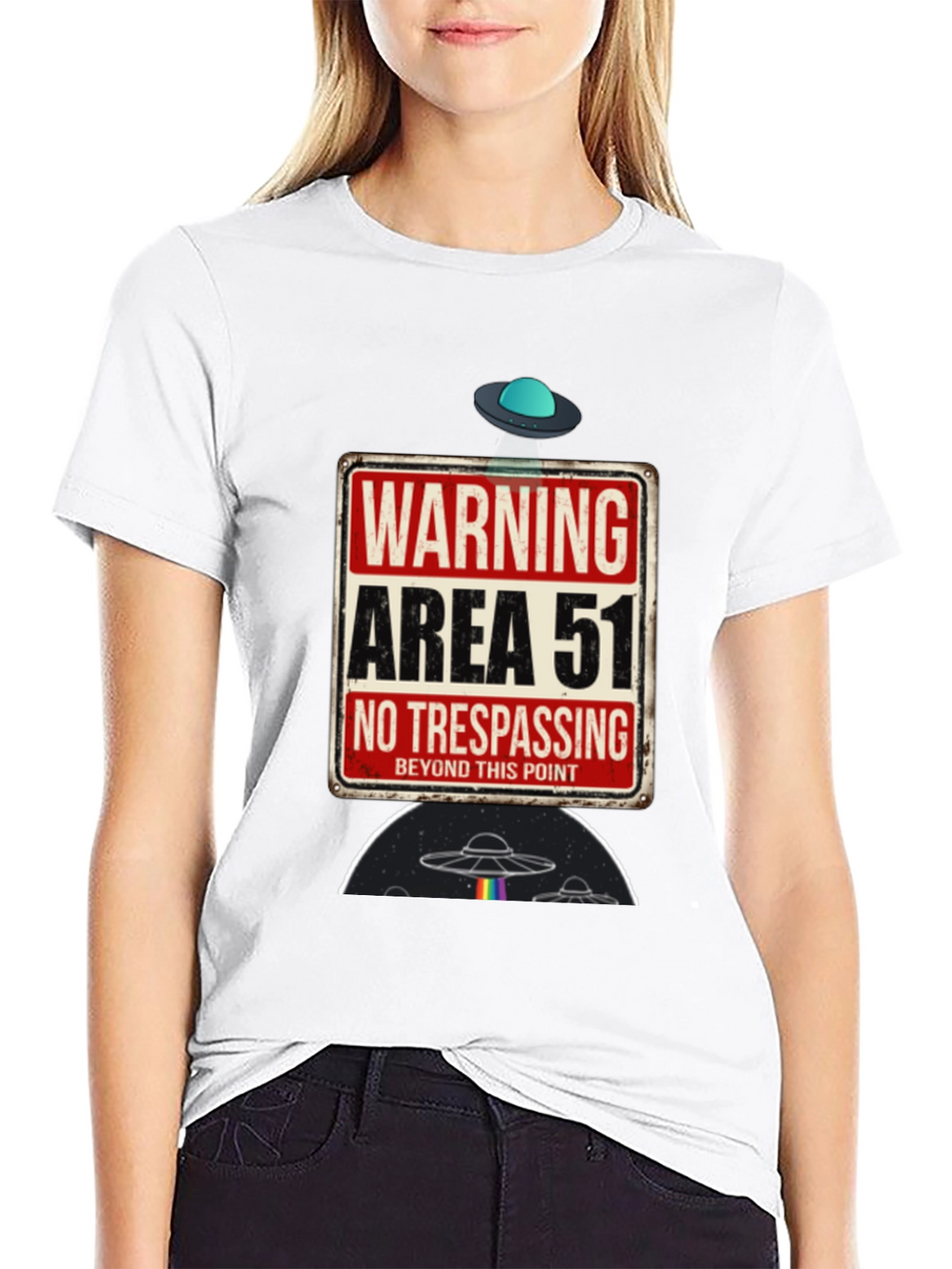 Area 51 Graphic Tee - Novelty Alien UFO T-Shirt
