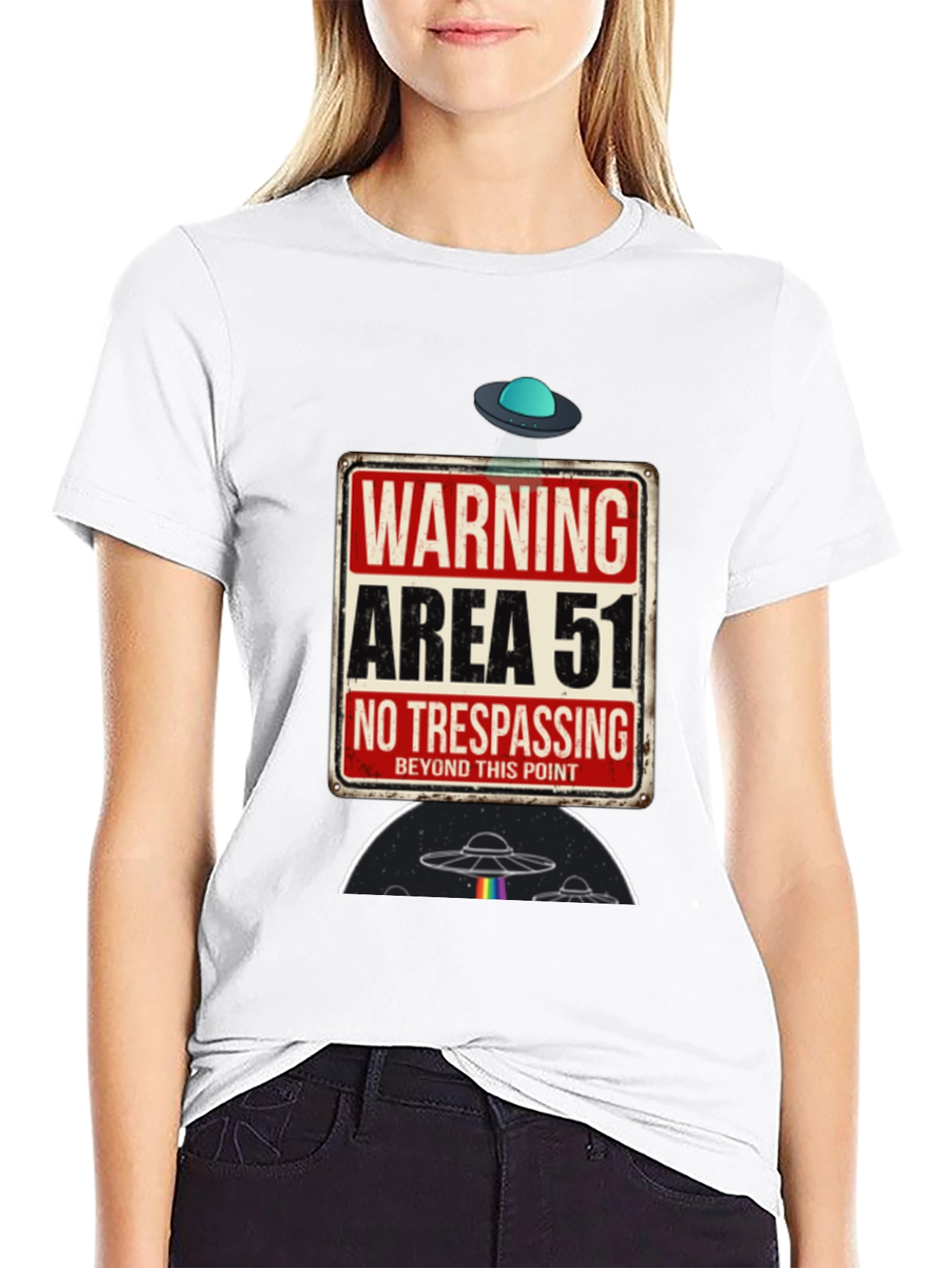 Area 51 Graphic Tee - Novelty Alien UFO T-Shirt