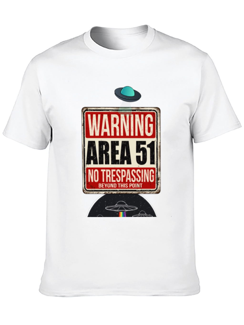 Area 51 Graphic Tee - Novelty Alien UFO T-Shirt