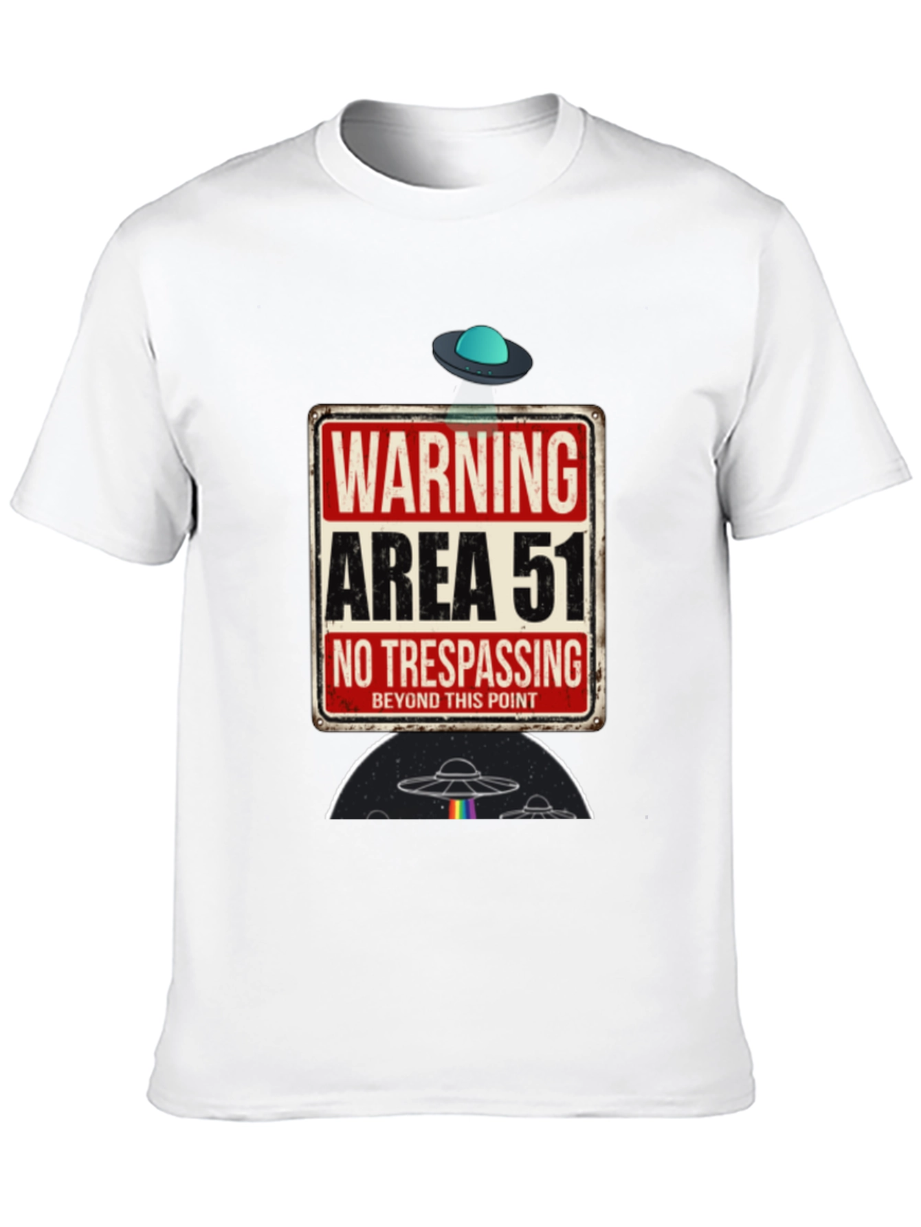 Area 51 Graphic Tee - Novelty Alien UFO T-Shirt