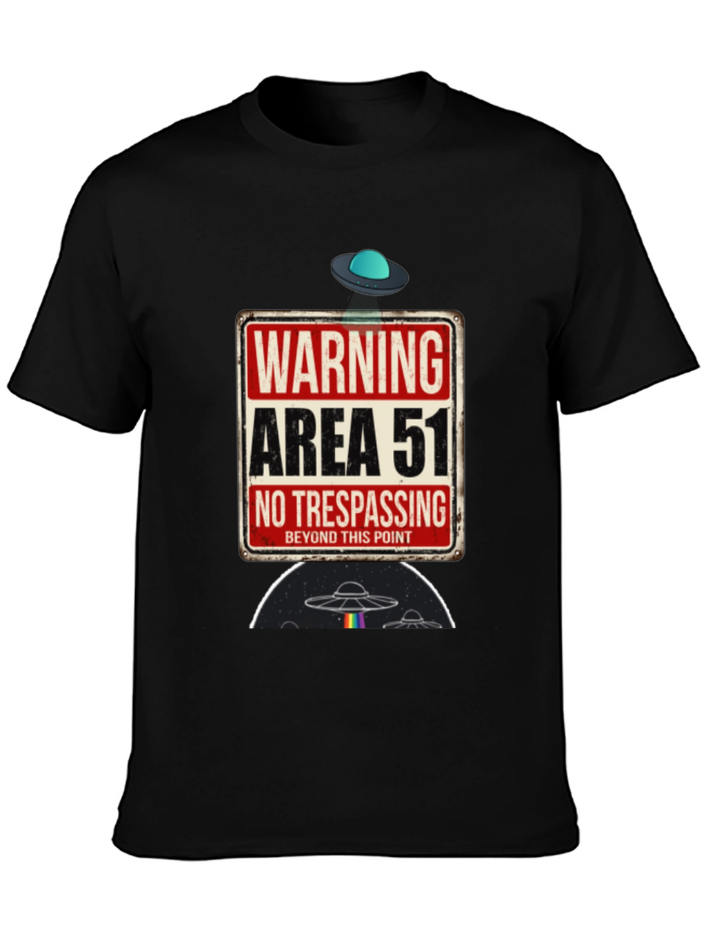 Area 51 Graphic Tee - Novelty Alien UFO T-Shirt