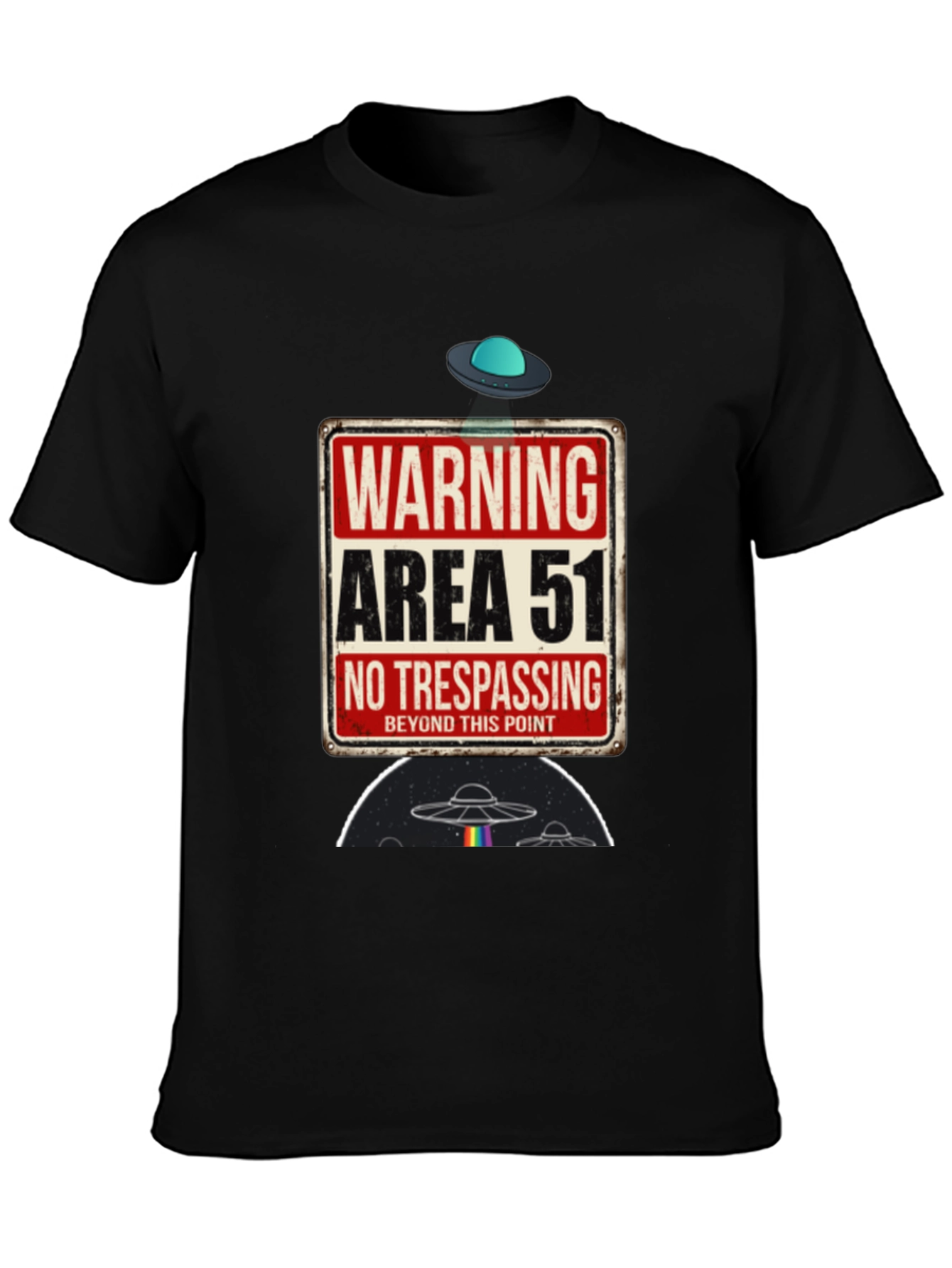 Area 51 Graphic Tee - Novelty Alien UFO T-Shirt