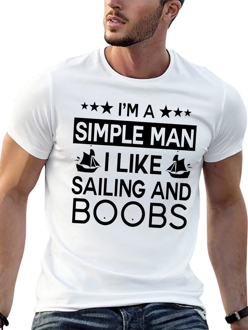 Simple Man Sailing & Boobs T-Shirt
