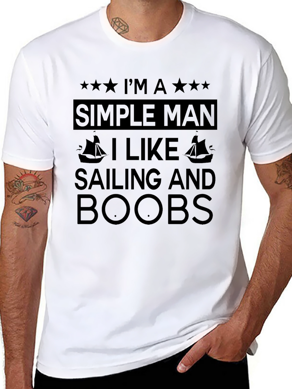 Simple Man Sailing & Boobs T-Shirt