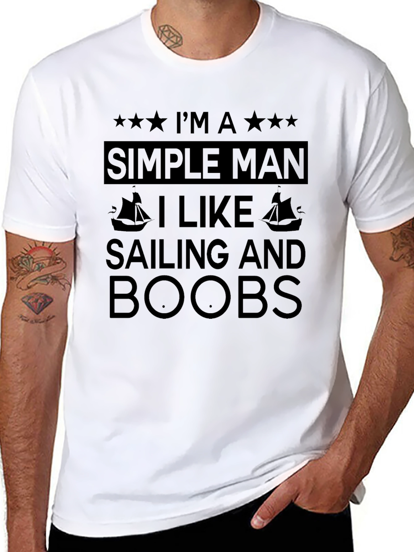 Simple Man Sailing & Boobs T-Shirt