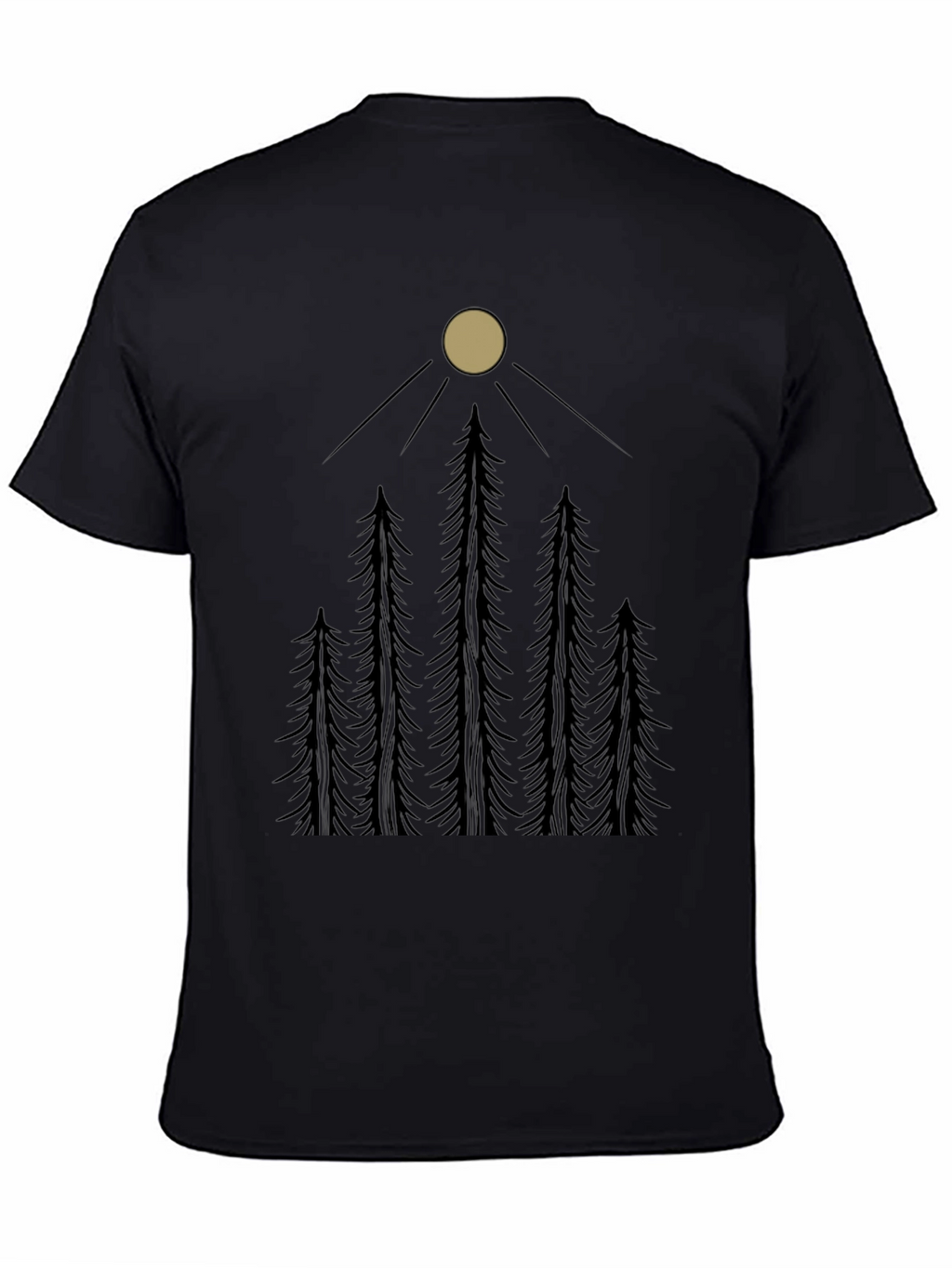 Forest Moon Graphic Tee - Black Cotton