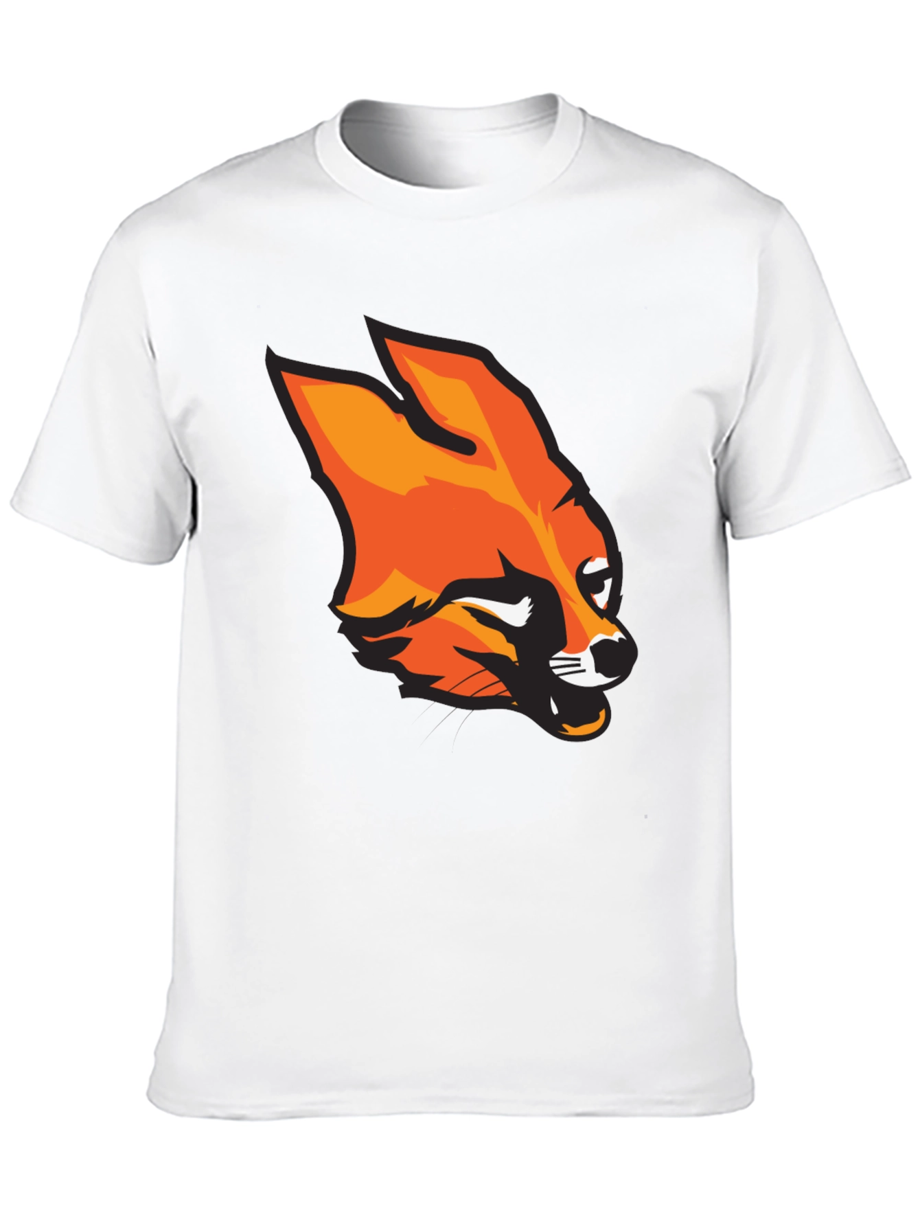 Mens Black T-Shirt with Bold Fox Graphic
