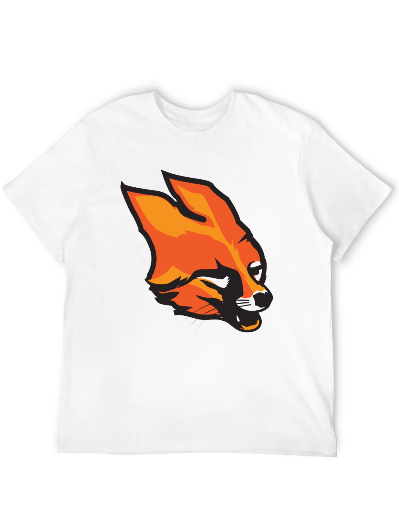 Mens Black T-Shirt with Bold Fox Graphic