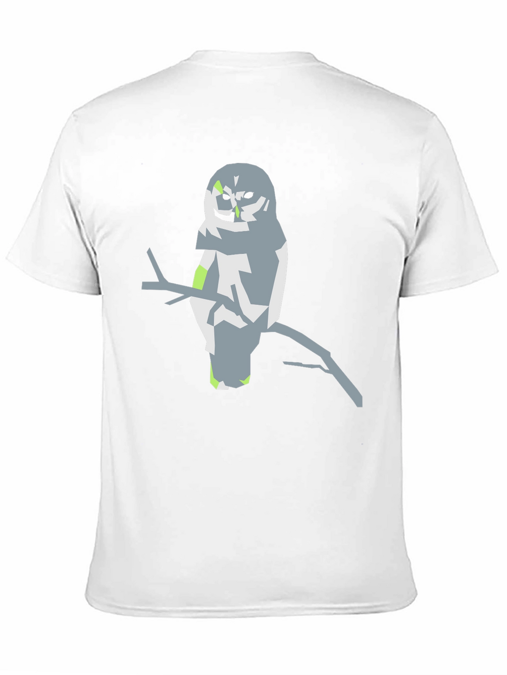Abstract Owl Graphic Tee - Black Cotton Blend Shirt