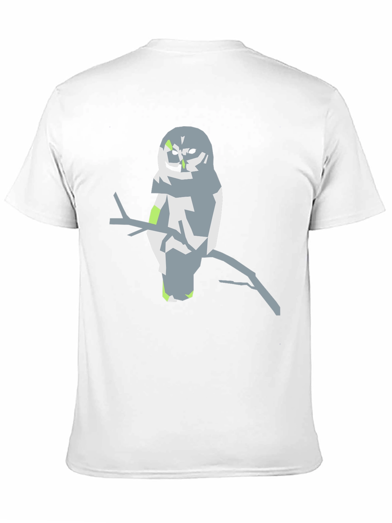 Abstract Owl Graphic Tee - Black Cotton Blend Shirt