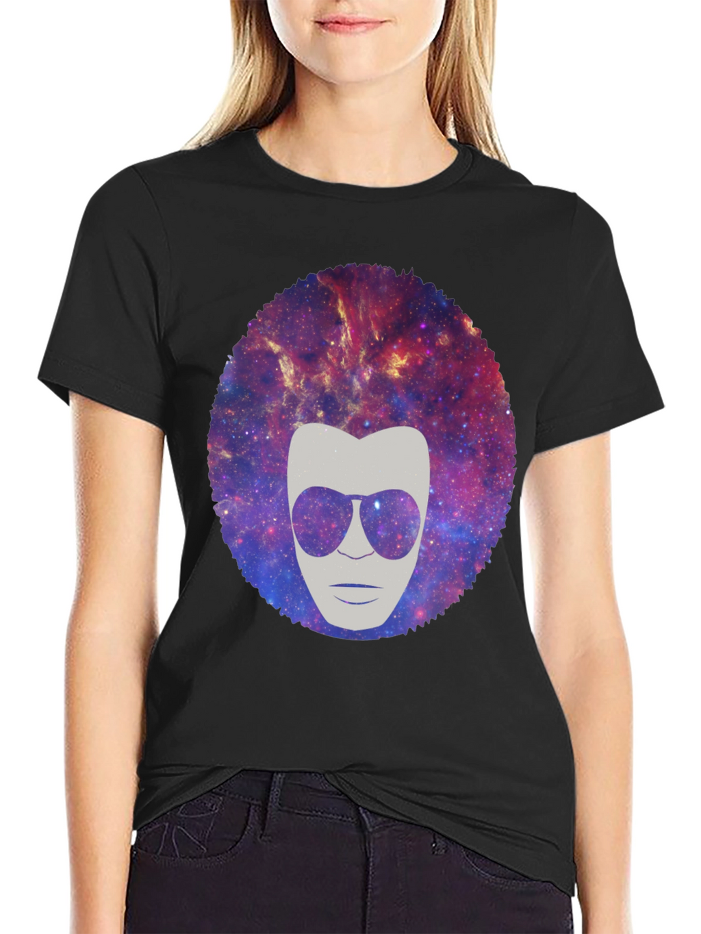 Galaxy Afro Man Graphic Tee - Cool & Unique!